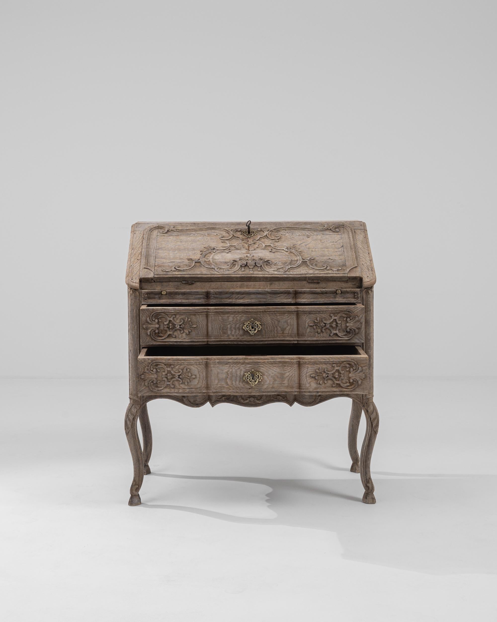 Bleached 19th Century French Oak Desk