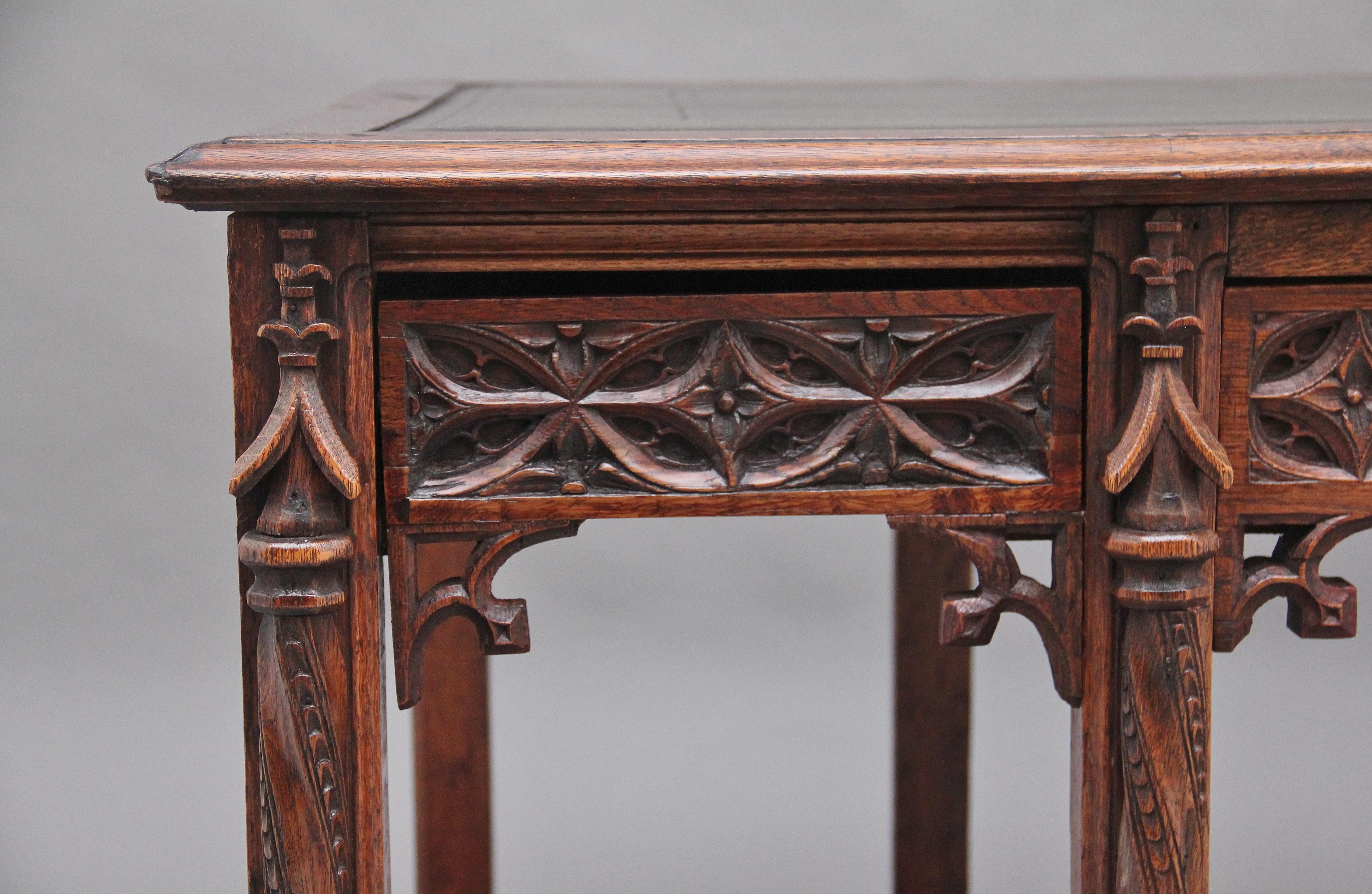 19th Century French Oak Desk in the Gothic Style 7