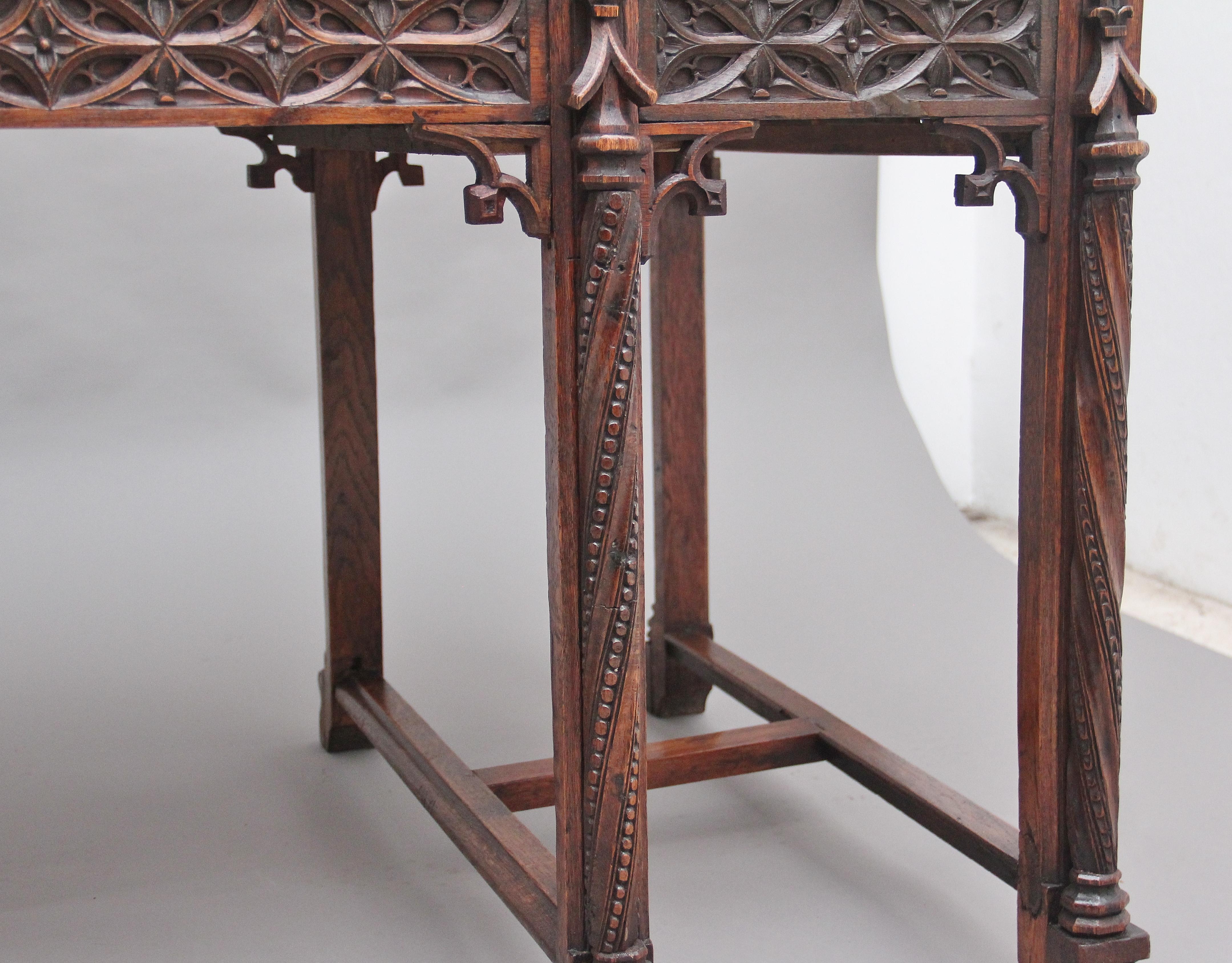 19th Century French Oak Desk in the Gothic Style 12