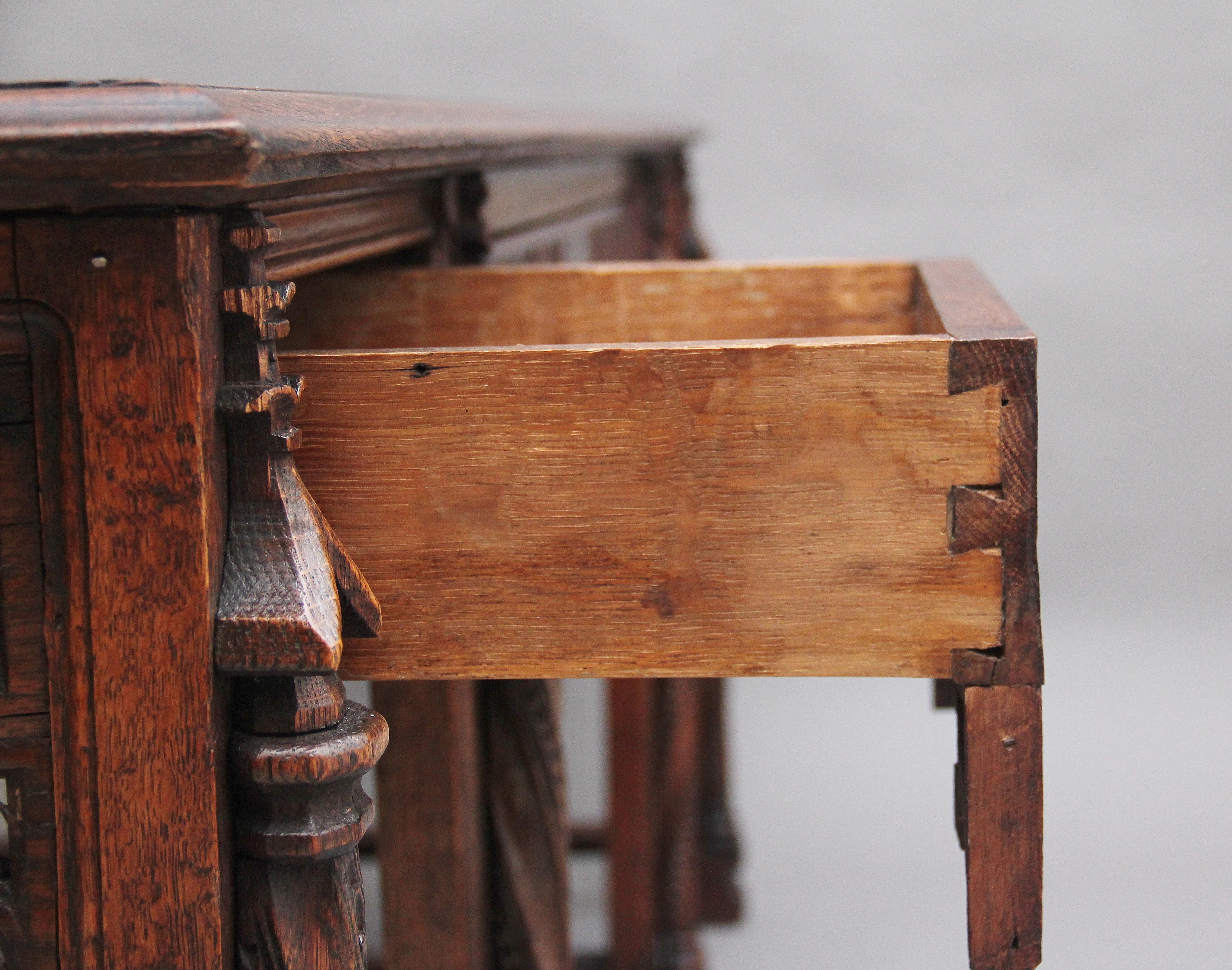19th Century French Oak Desk in the Gothic Style 13