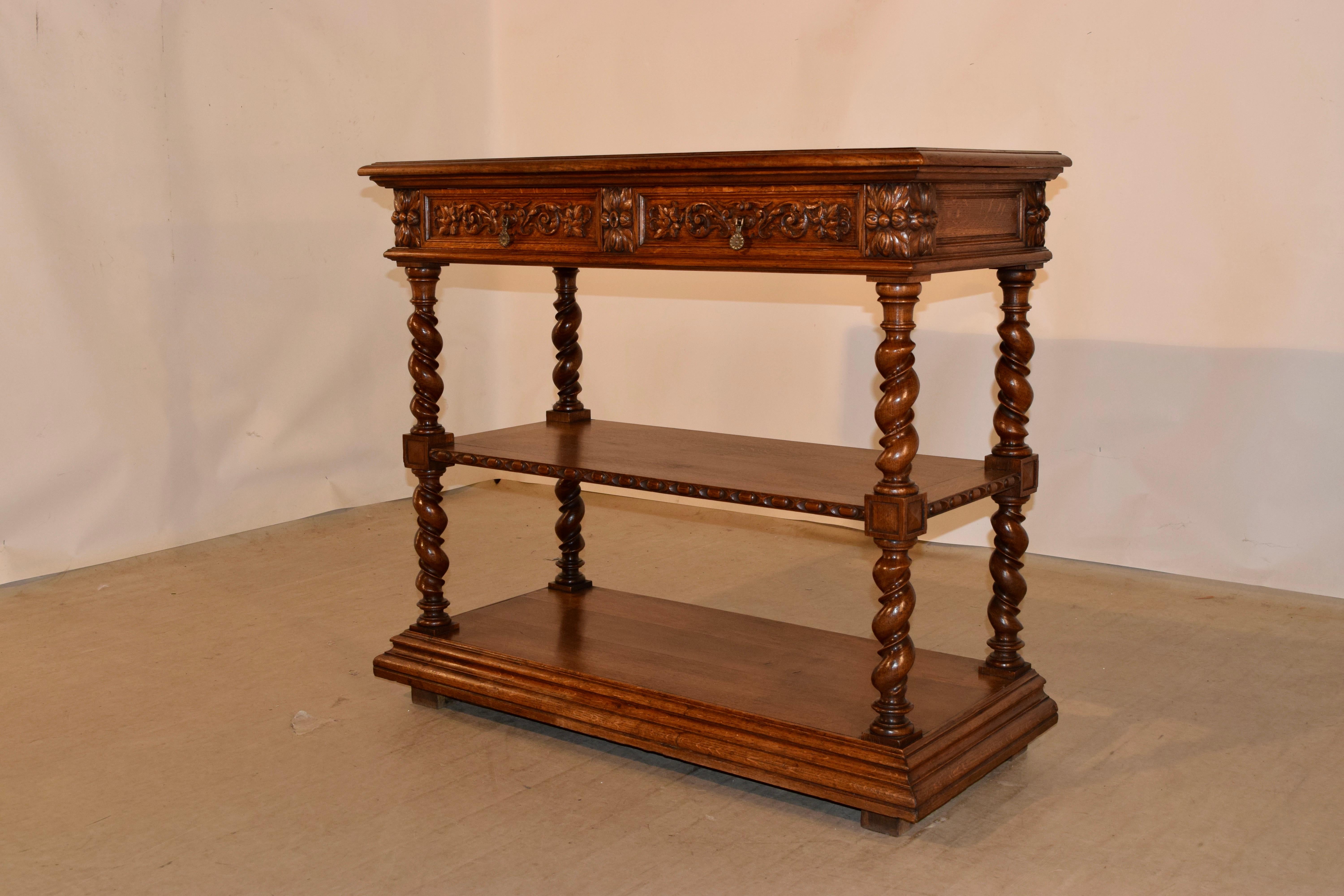 19th Century French Oak Dessert Buffet In Good Condition In High Point, NC