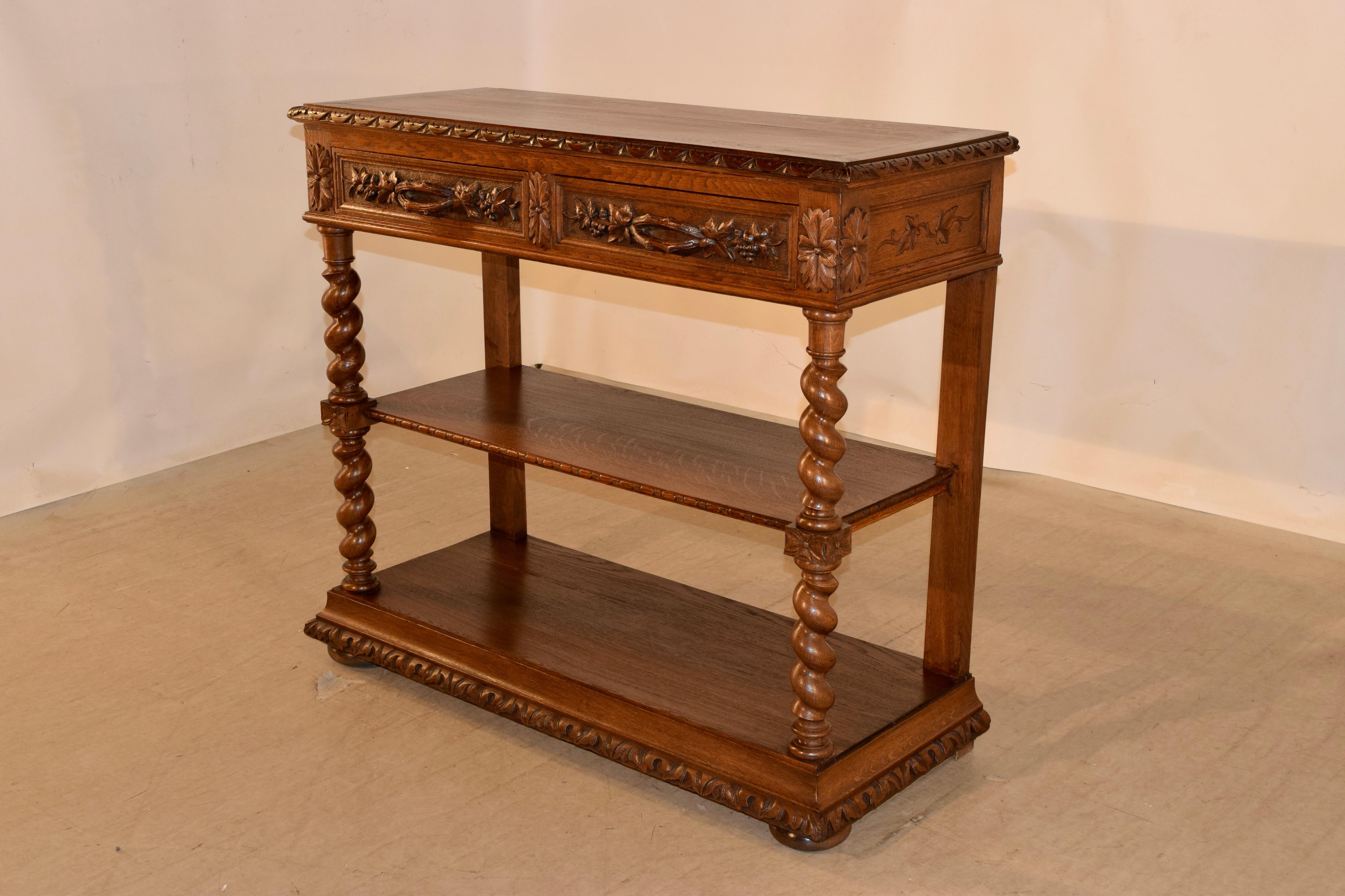 19th Century French Oak Dessert Buffet In Good Condition In High Point, NC