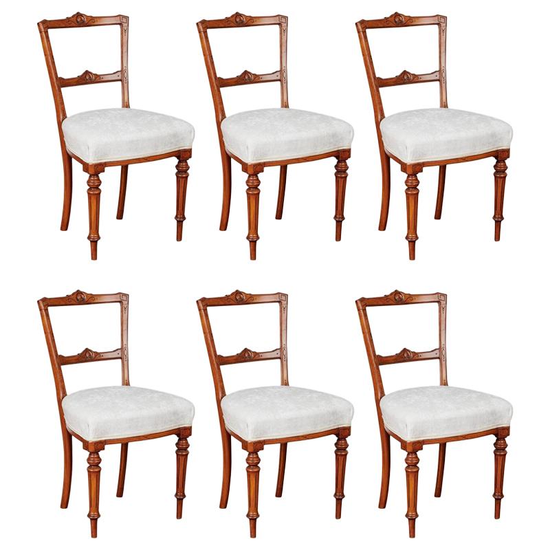 19th Century, French Oak Dining Chairs, Louis XVI, Set of Six For Sale