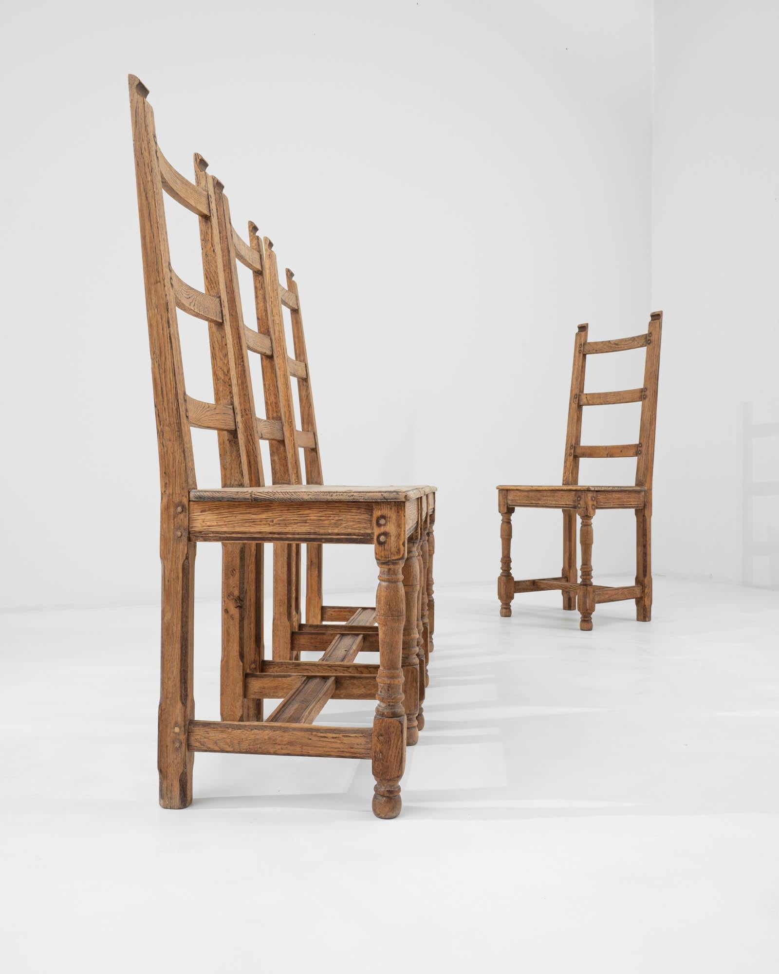 19th Century French Oak Dining Chairs, Set of Four For Sale 2