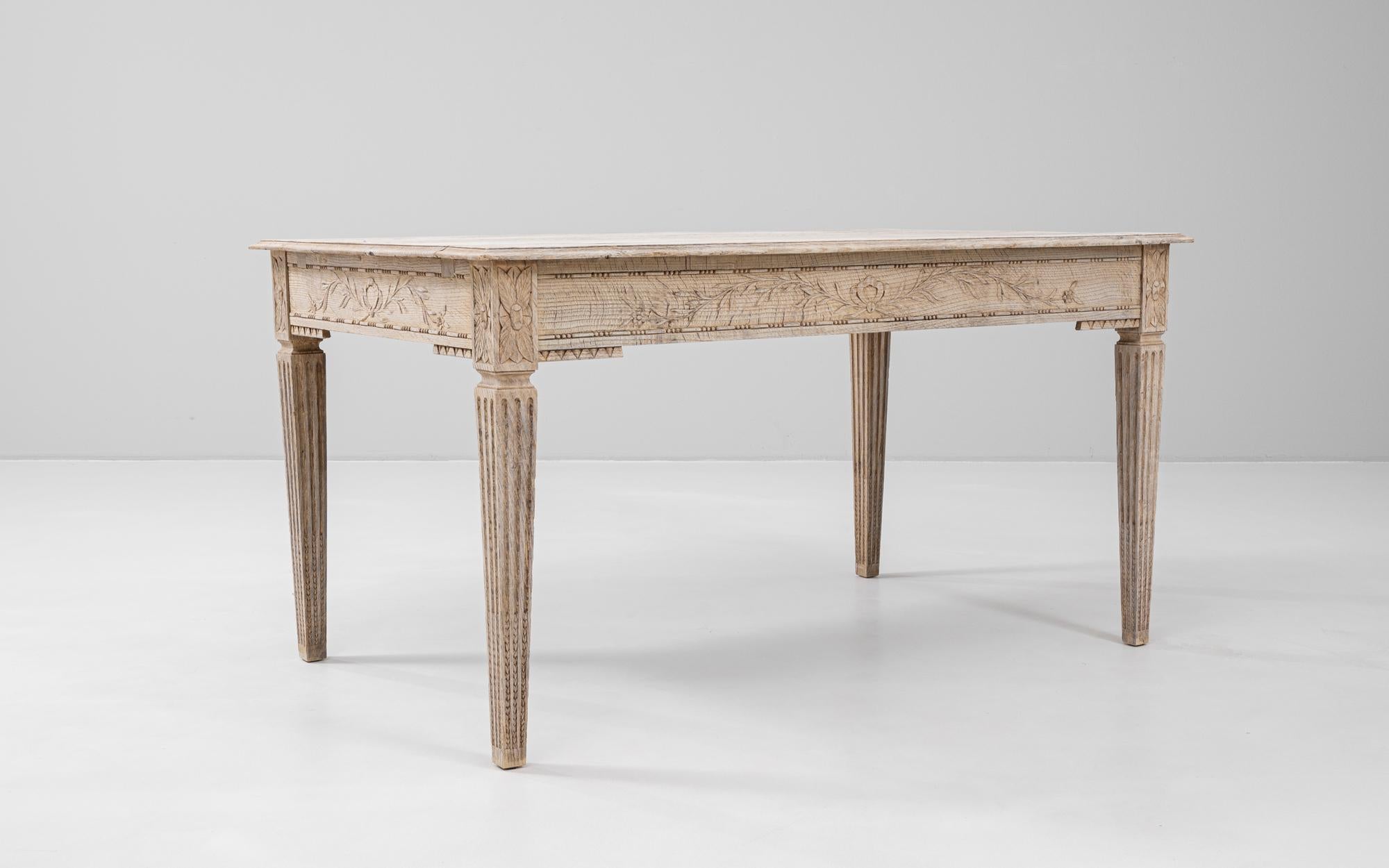 Chêne Table de salle à manger en chêne français du XIXe siècle en vente
