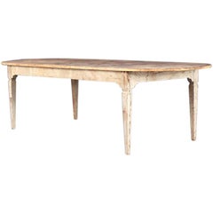 19th Century French Oak Dining Table with Oval Top