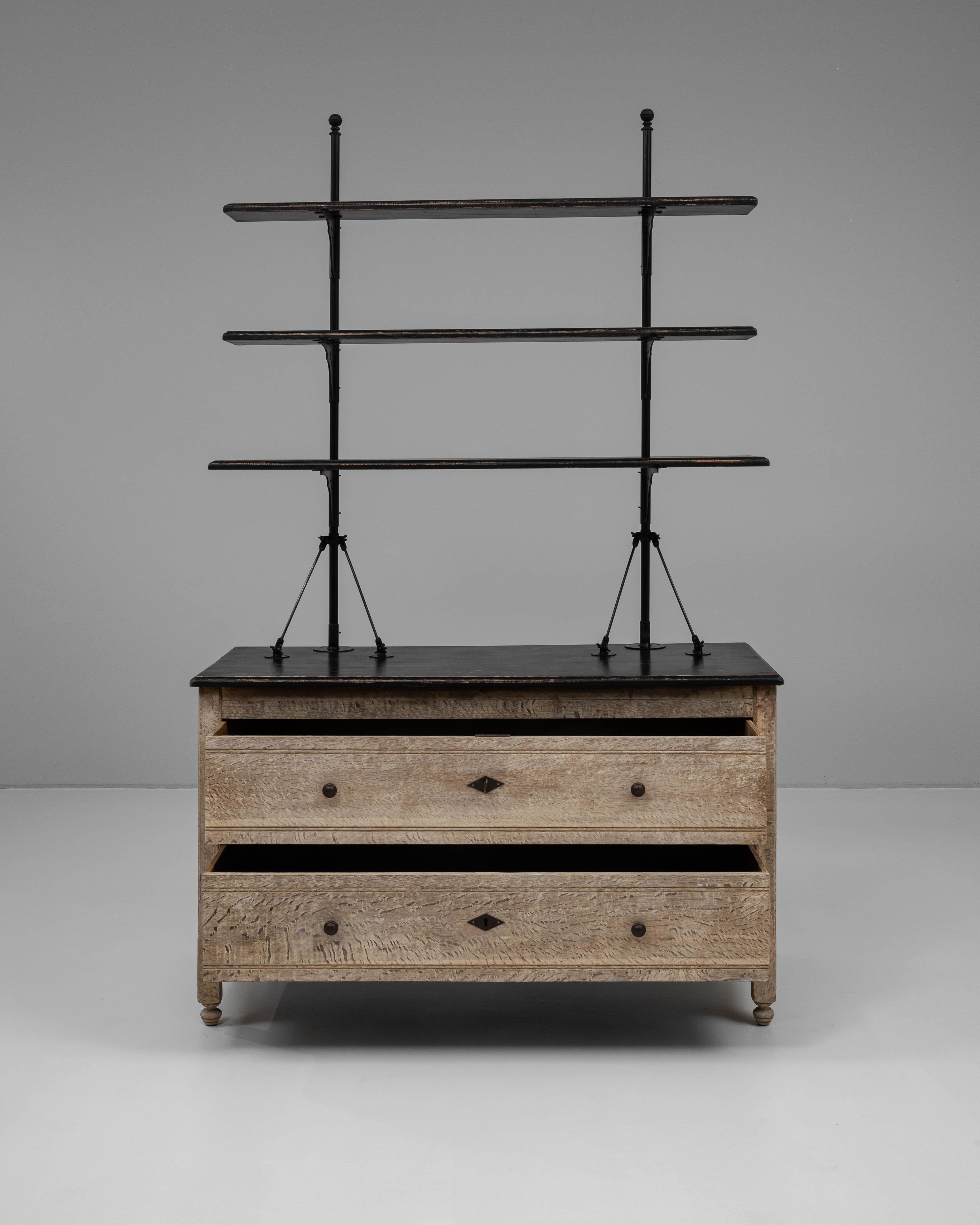 Metal 19th Century French Oak Display Cabinet For Sale
