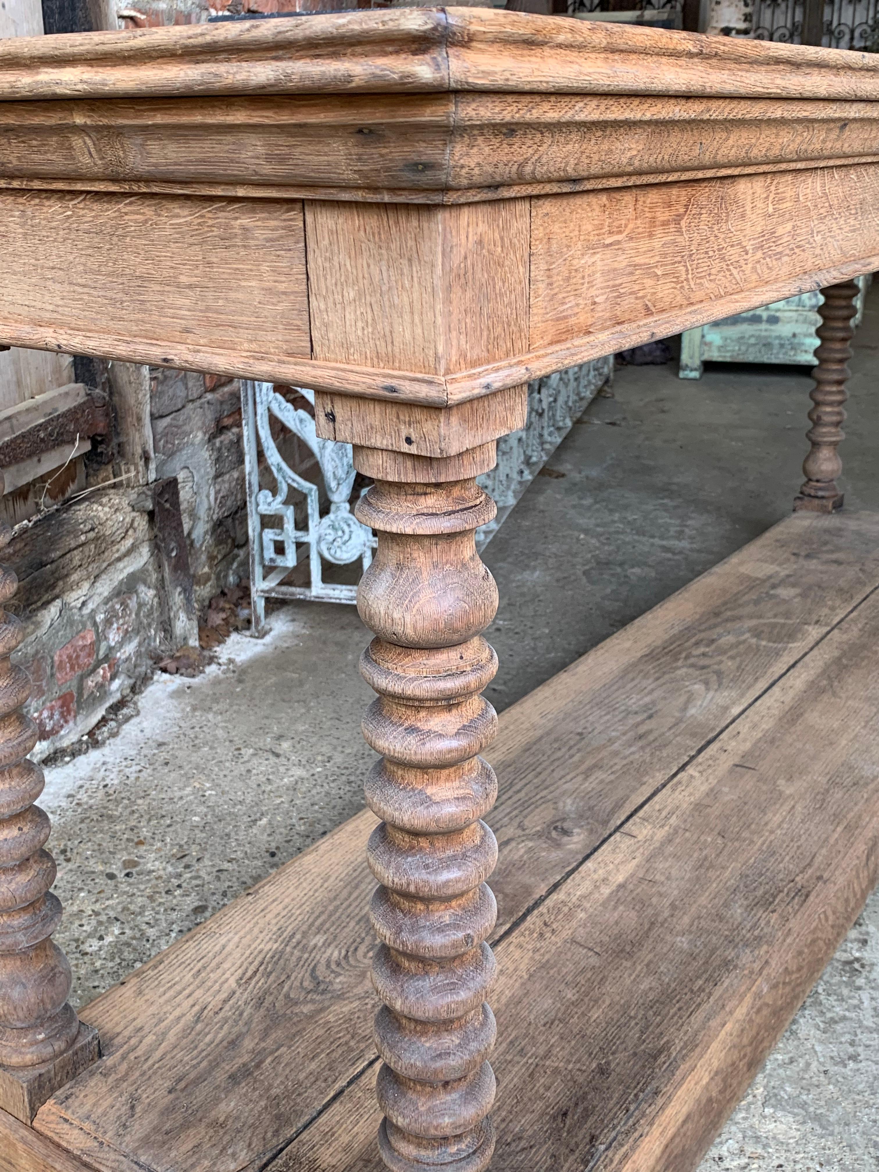 19th Century French Oak Drapers Console Table  7