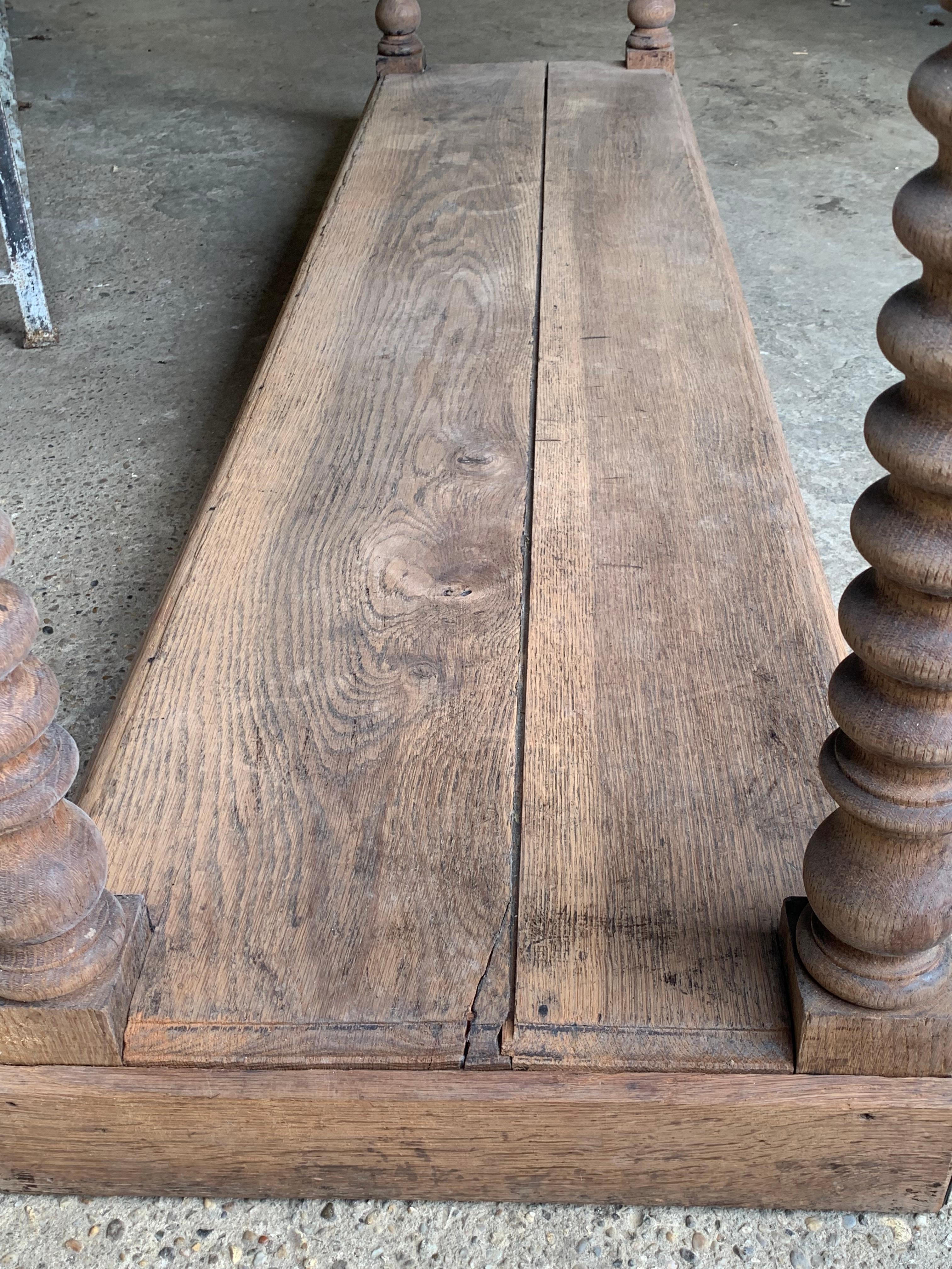 19th Century French Oak Drapers Console Table  8