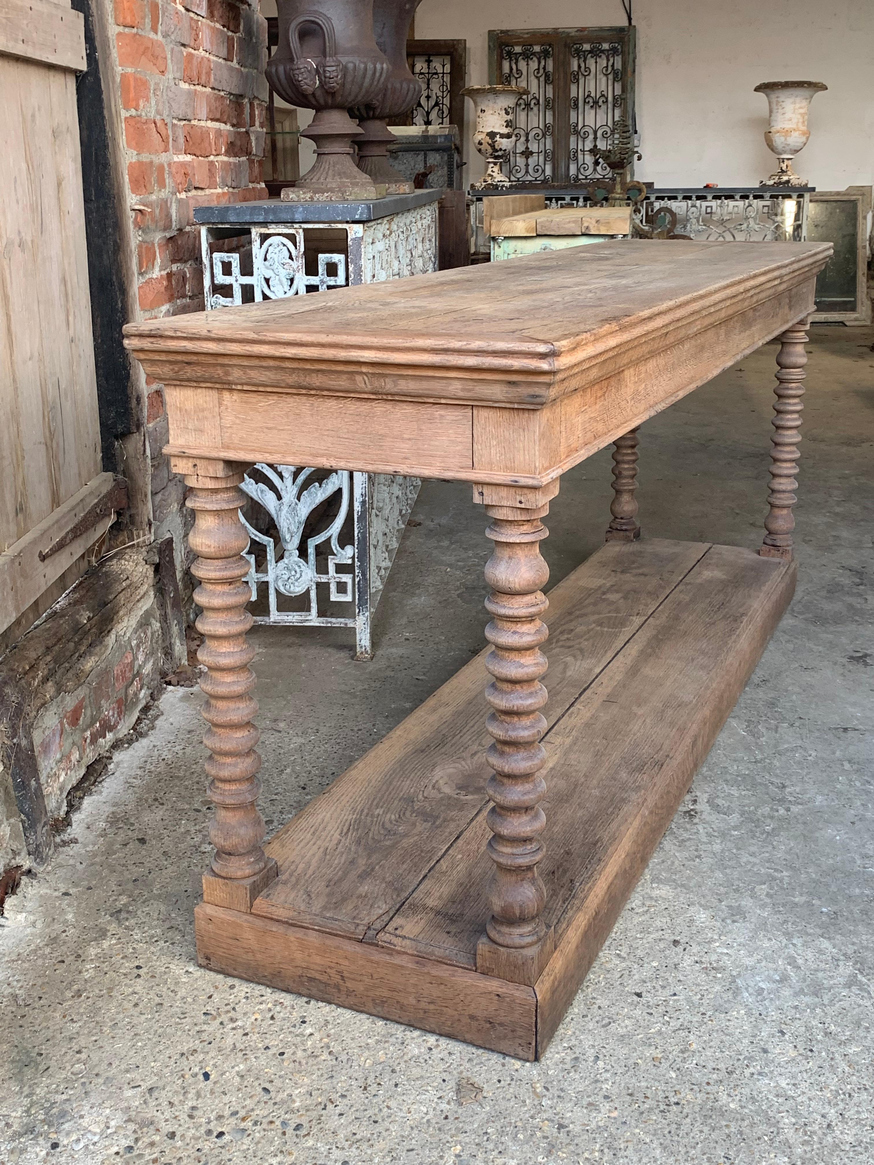 Hand-Crafted 19th Century French Oak Drapers Console Table 