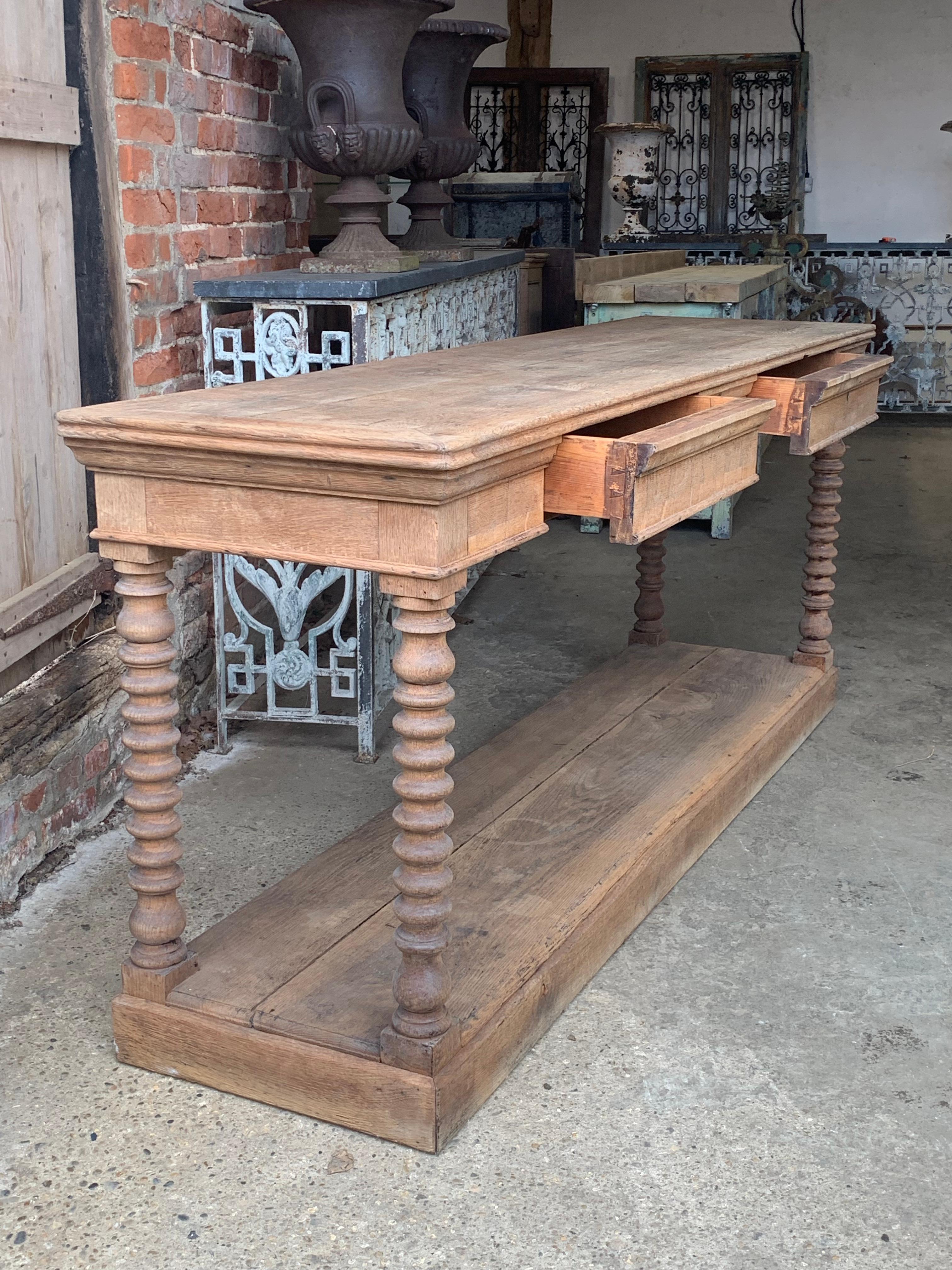 19th Century French Oak Drapers Console Table  In Good Condition In Ongar, GB