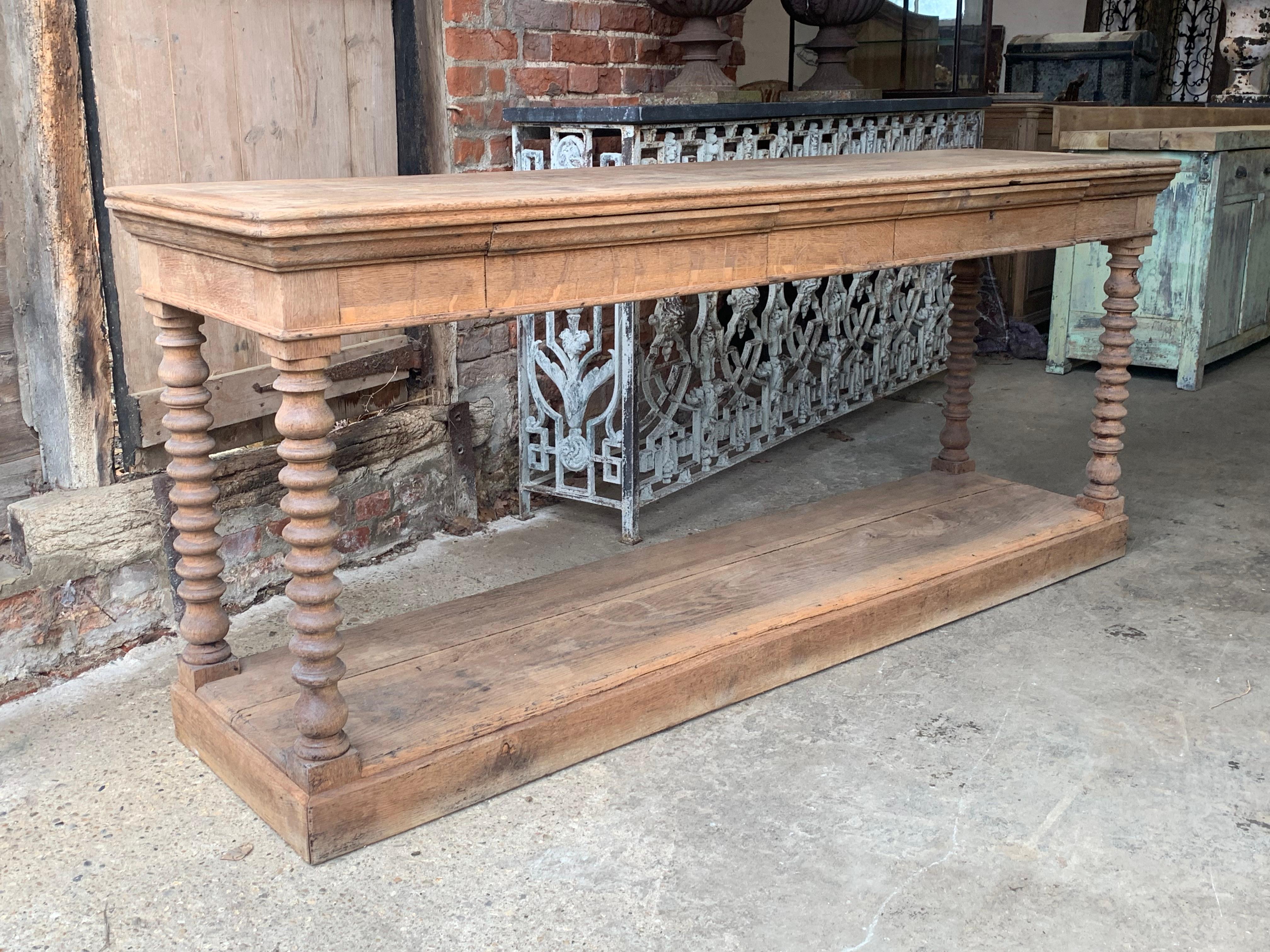 19th Century French Oak Drapers Console Table  1