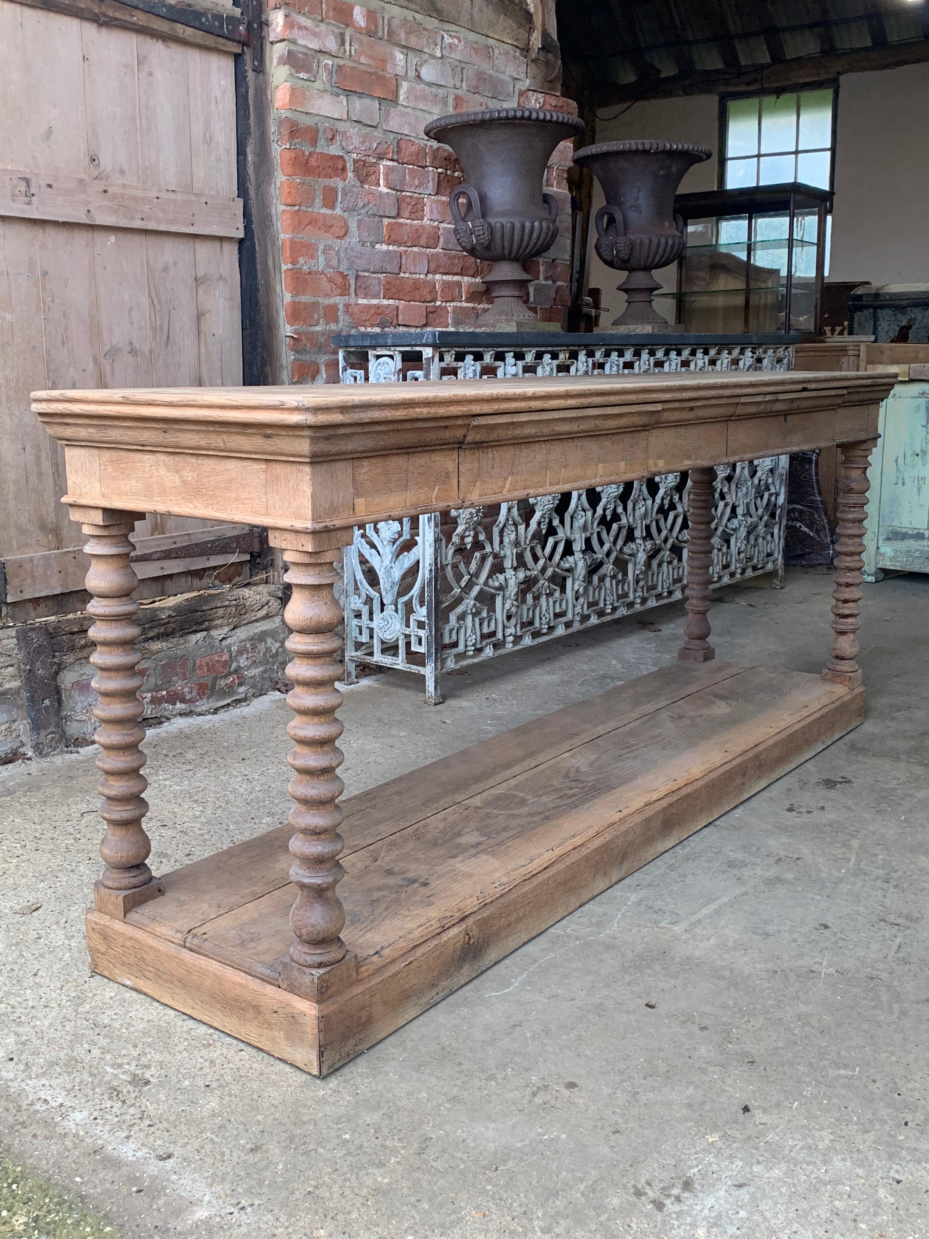 19th Century French Oak Drapers Console Table  2