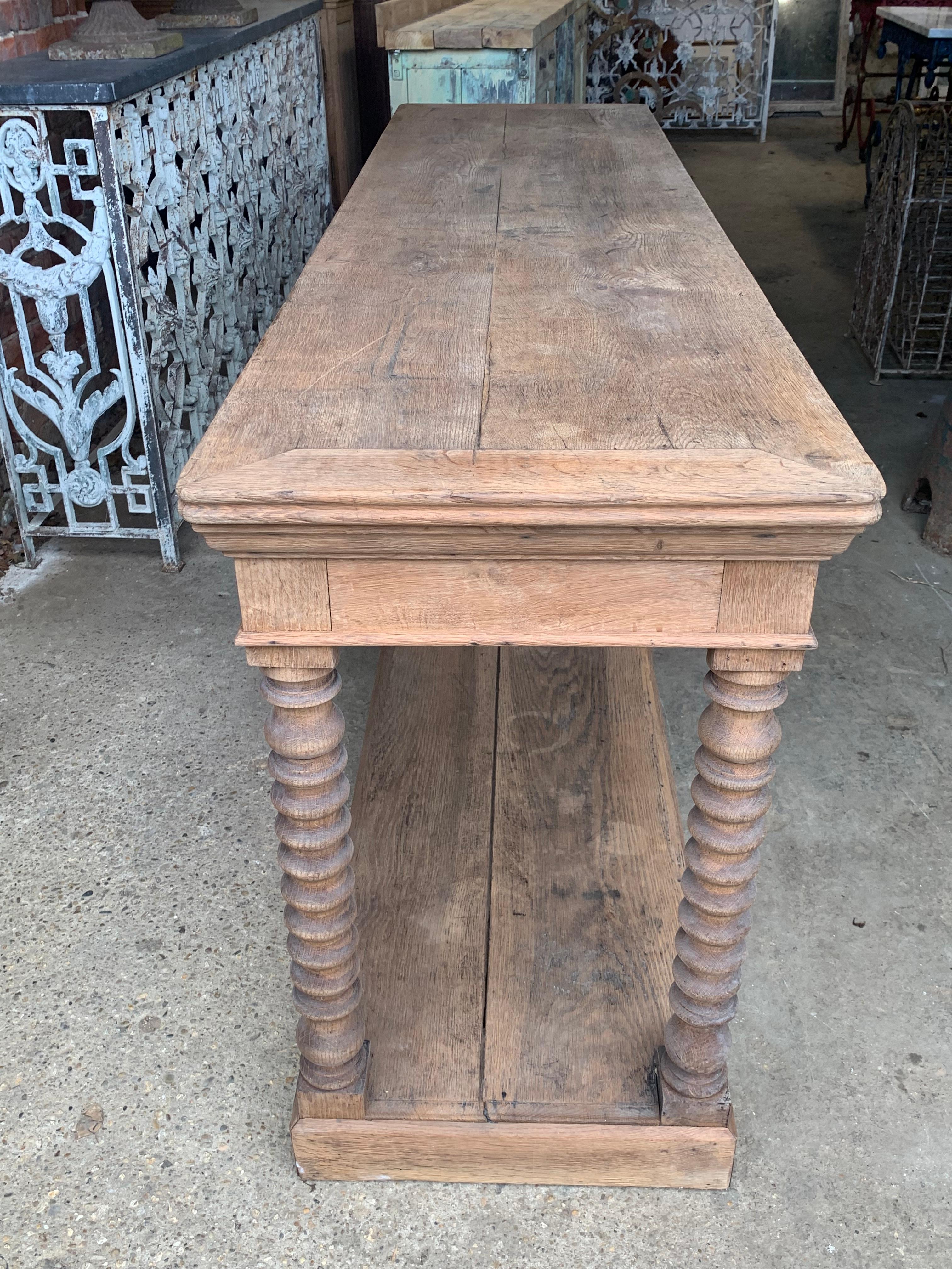 19th Century French Oak Drapers Console Table  4