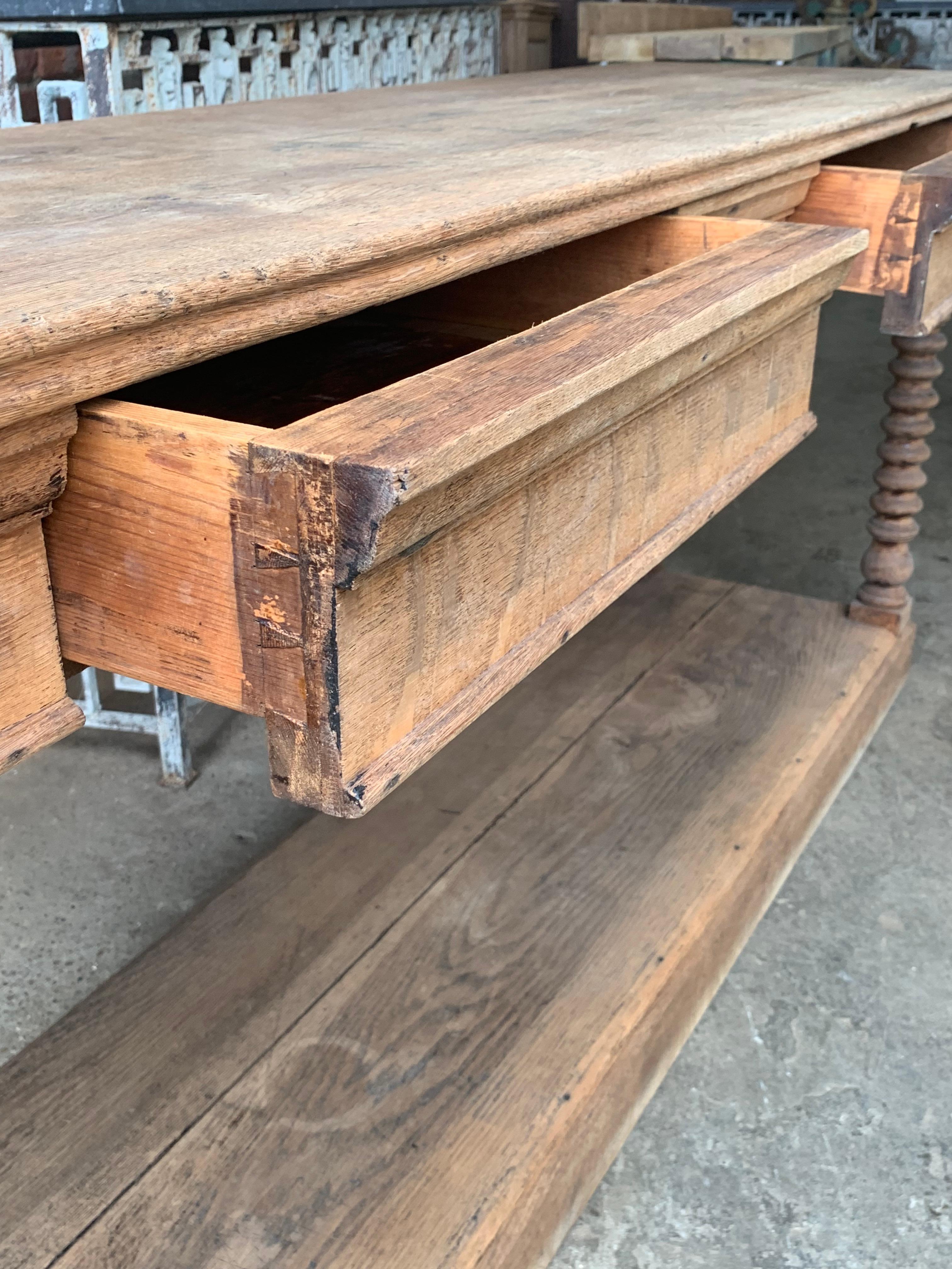 19th Century French Oak Drapers Console Table  5
