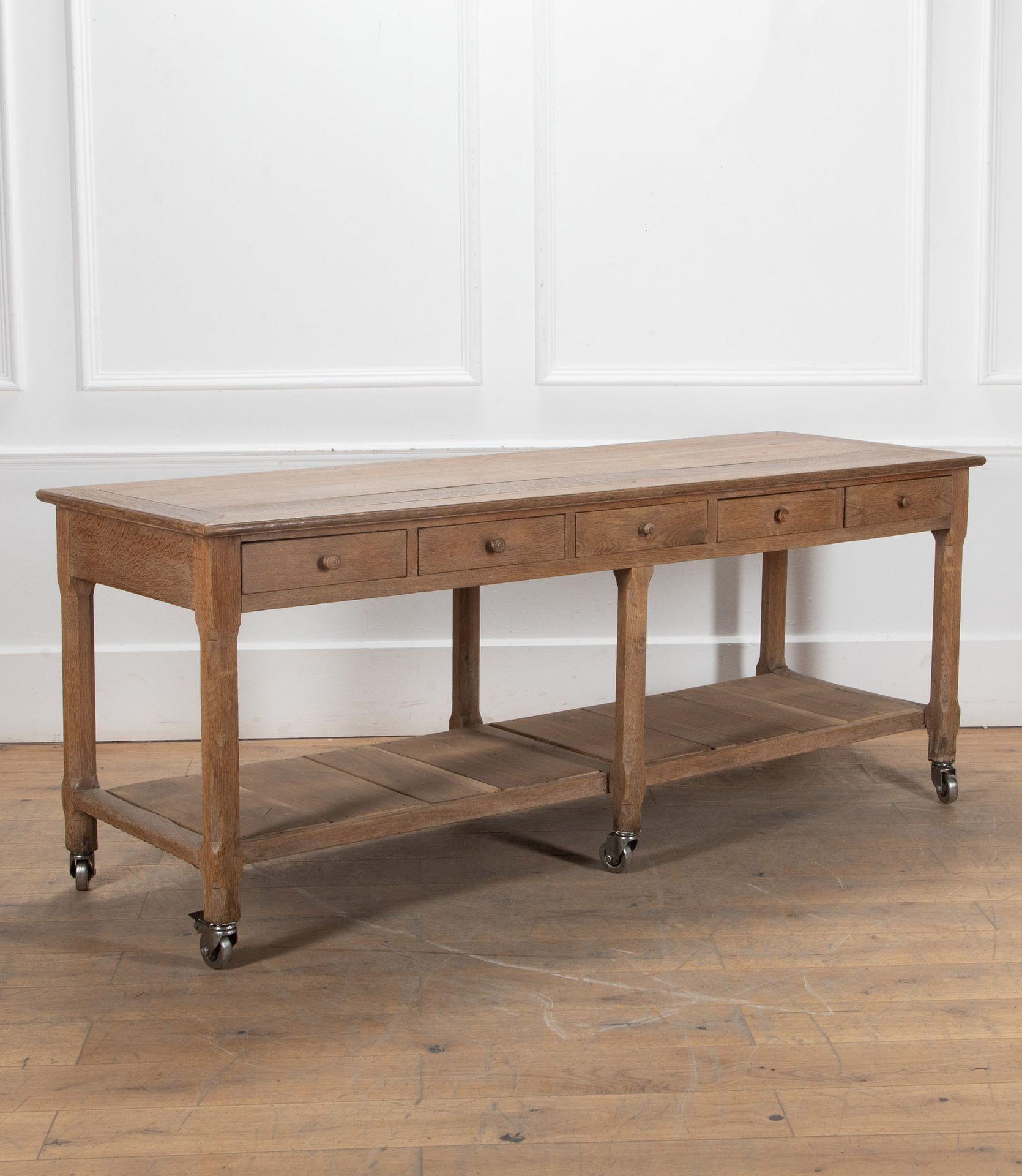 French Provincial 19th Century French Oak Drapers Kitchen Prep Table