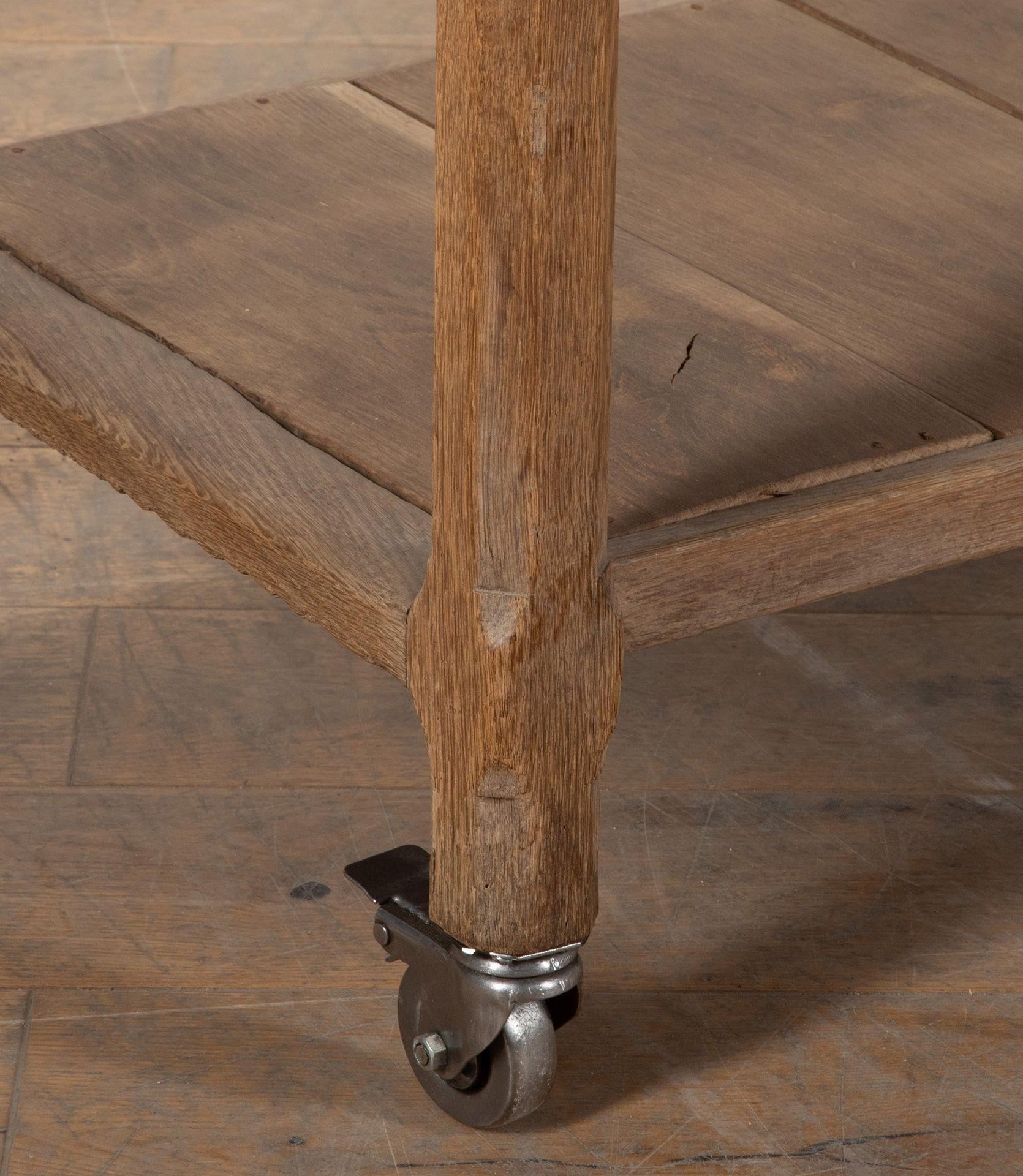 19th Century French Oak Drapers Kitchen Prep Table 3