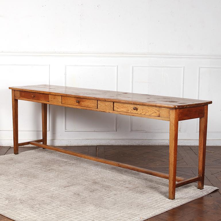 Chamfered 19th Century French Oak Drapers Table