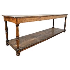 Mesa de damero de roble francés del siglo XIX