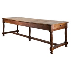 19th century French oak farmhouse dining table