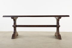 19th Century French Oak Farmhouse Trestle Dining Table