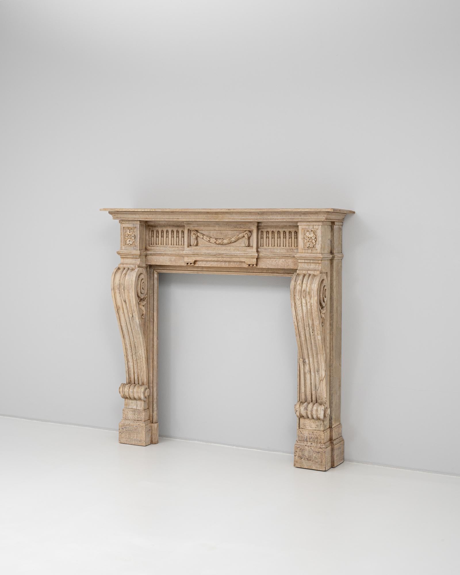 19th Century French Oak Fireplace In Good Condition For Sale In High Point, NC