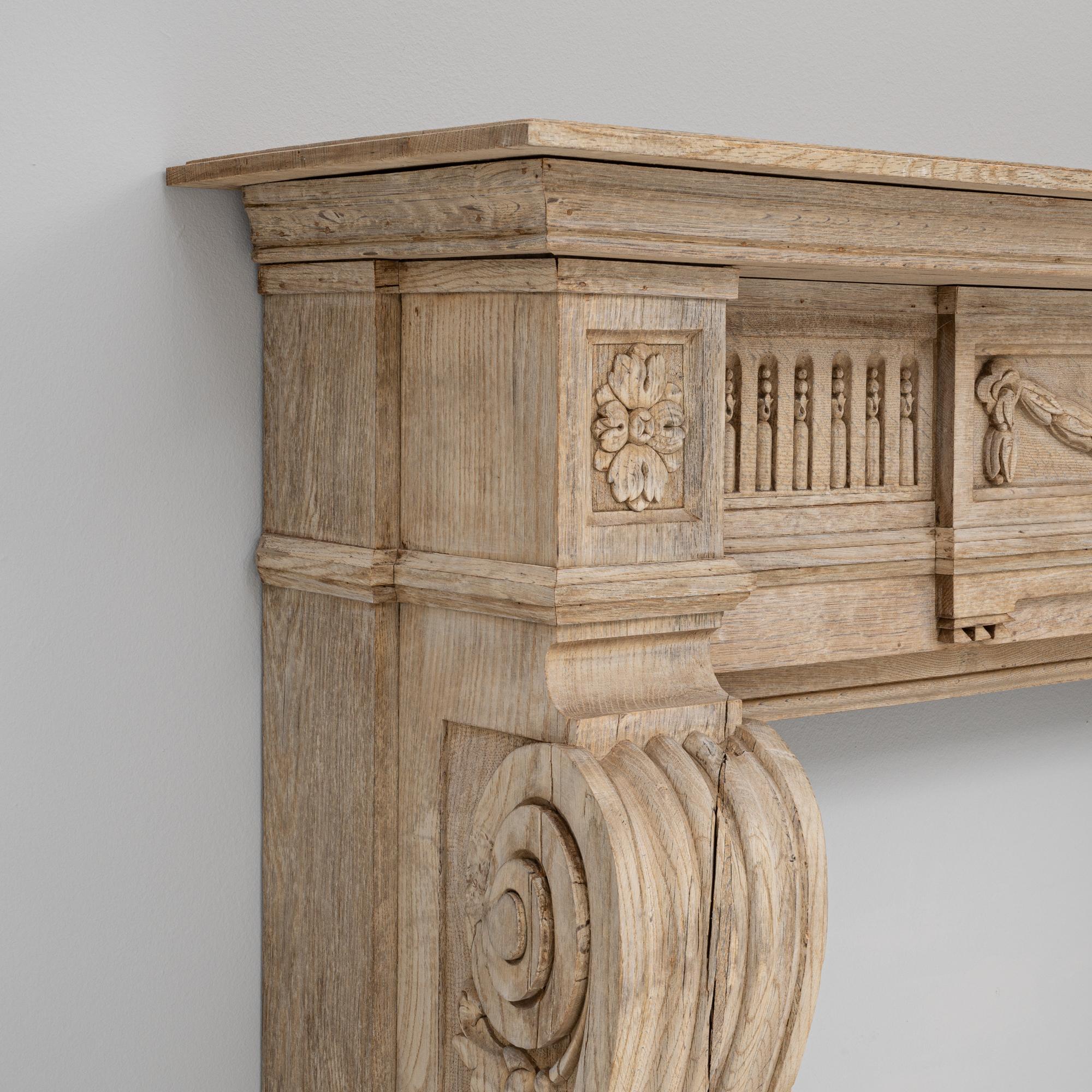 19th Century French Oak Fireplace For Sale 4