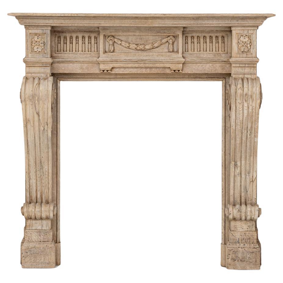19th Century French Oak Fireplace For Sale