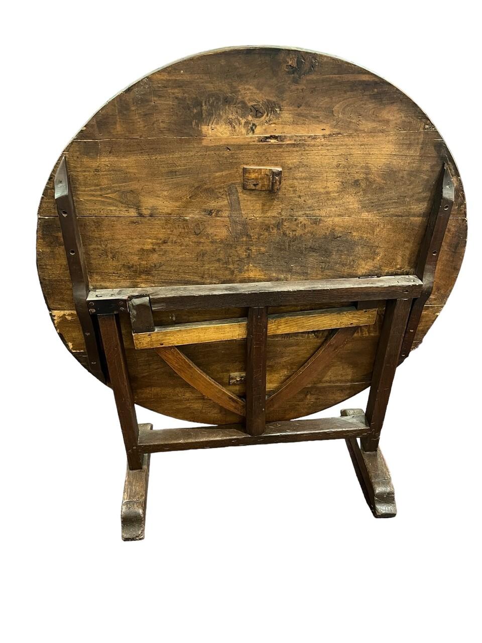 Country 19th Century French Oak Flip Top Wine Tasting Table