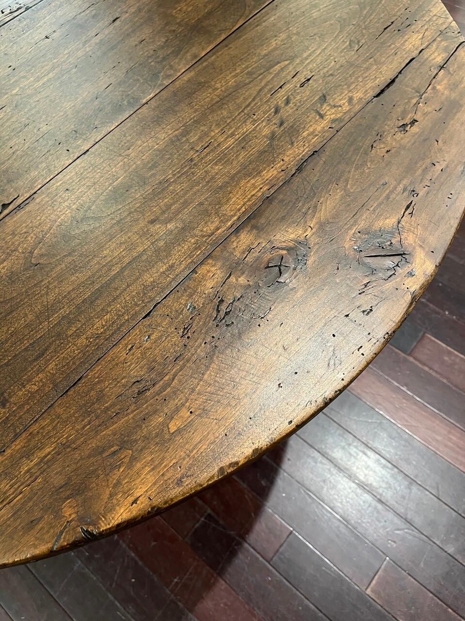 Hand-Crafted 19th Century French Oak Flip Top Wine Tasting Table