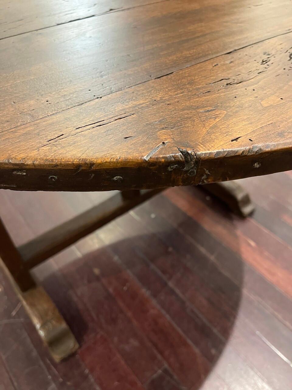 Wood 19th Century French Oak Flip Top Wine Tasting Table