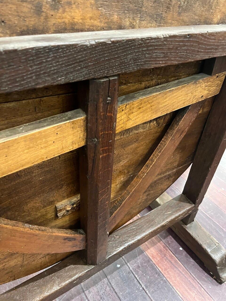 19th Century French Oak Flip Top Wine Tasting Table 2