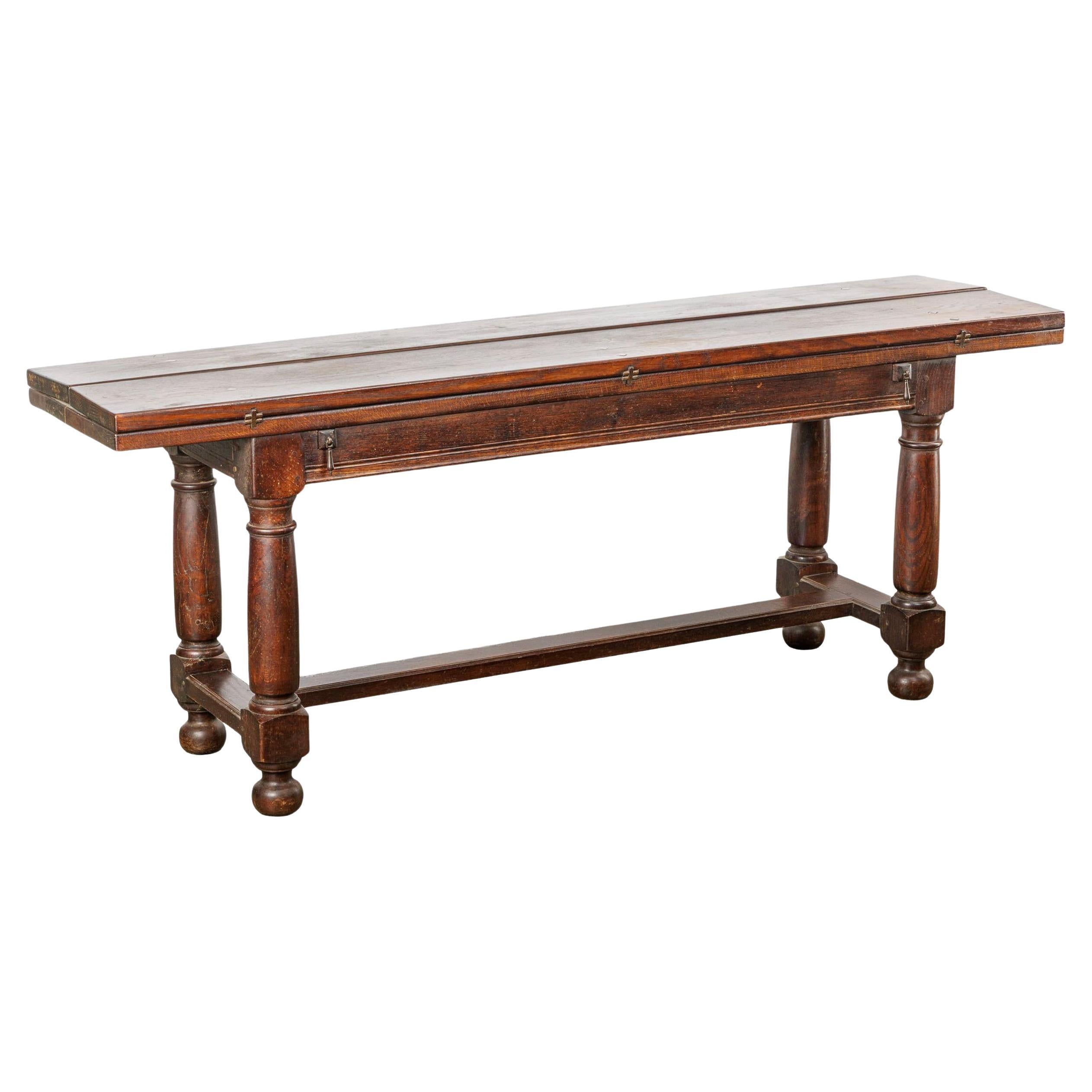19th Century French Oak Fold-Over Top Table
