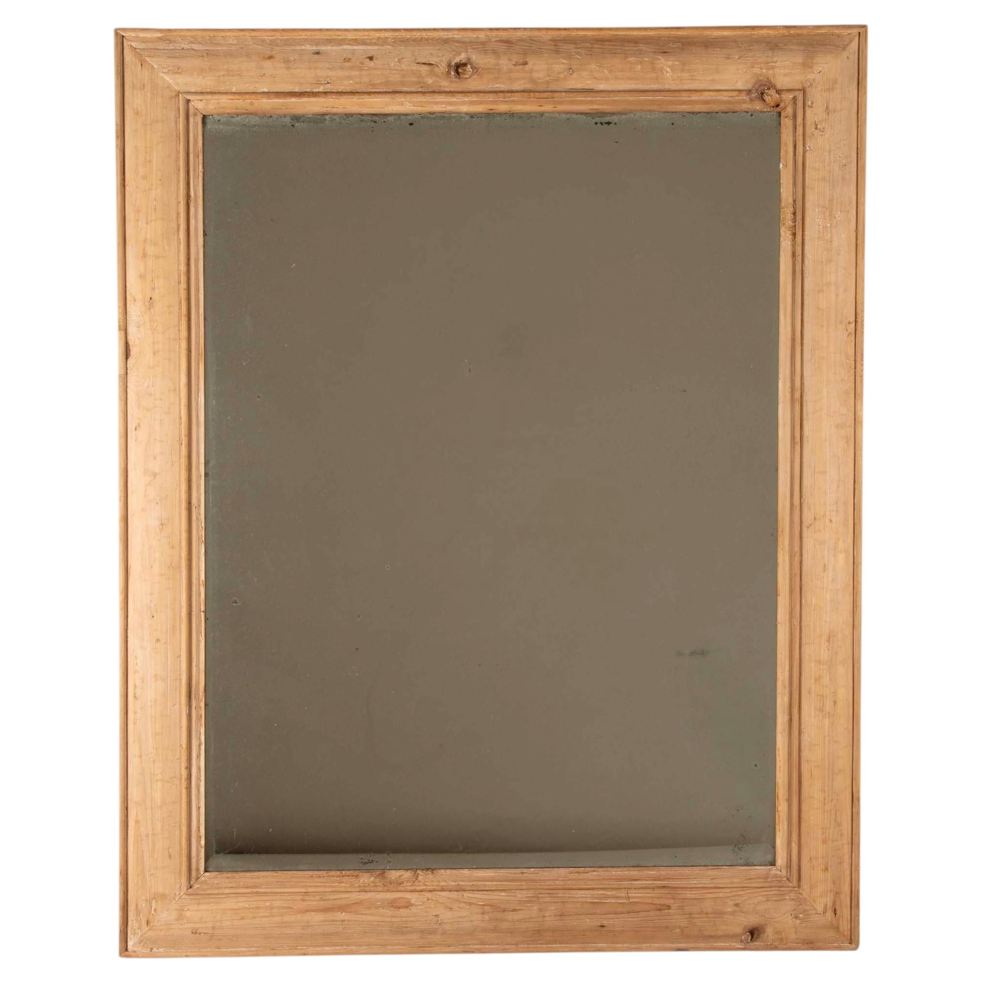 19th Century French Oak Framed Mirror