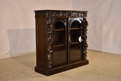 19th Century French Oak Glazed Bookcase