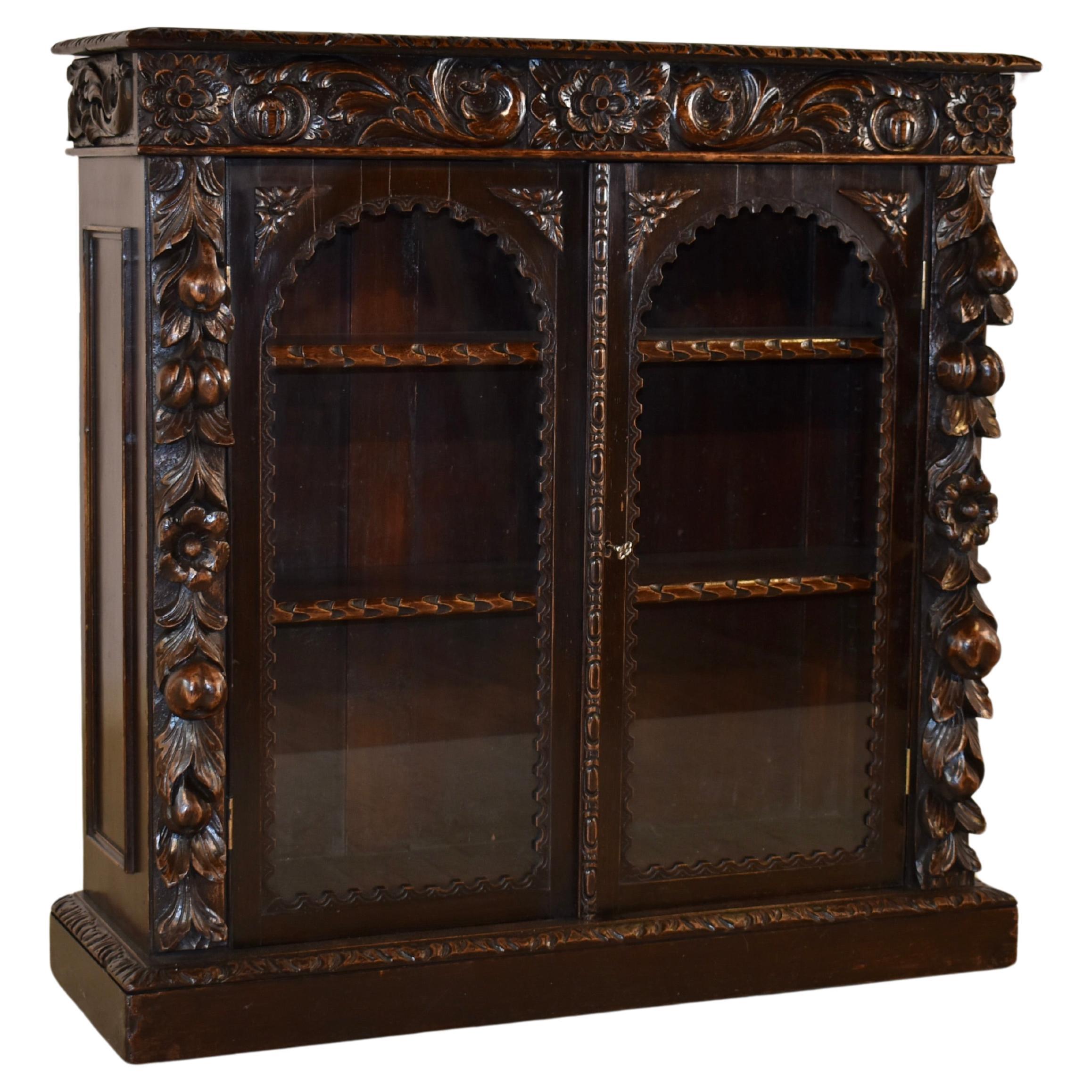 19th Century French Oak Glazed Bookcase