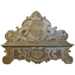 19th Century French Oak, Hand-Painted Venetian Style Bench