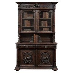 19th Century French Oak Hunt Bookcase ~ Display Cabinet