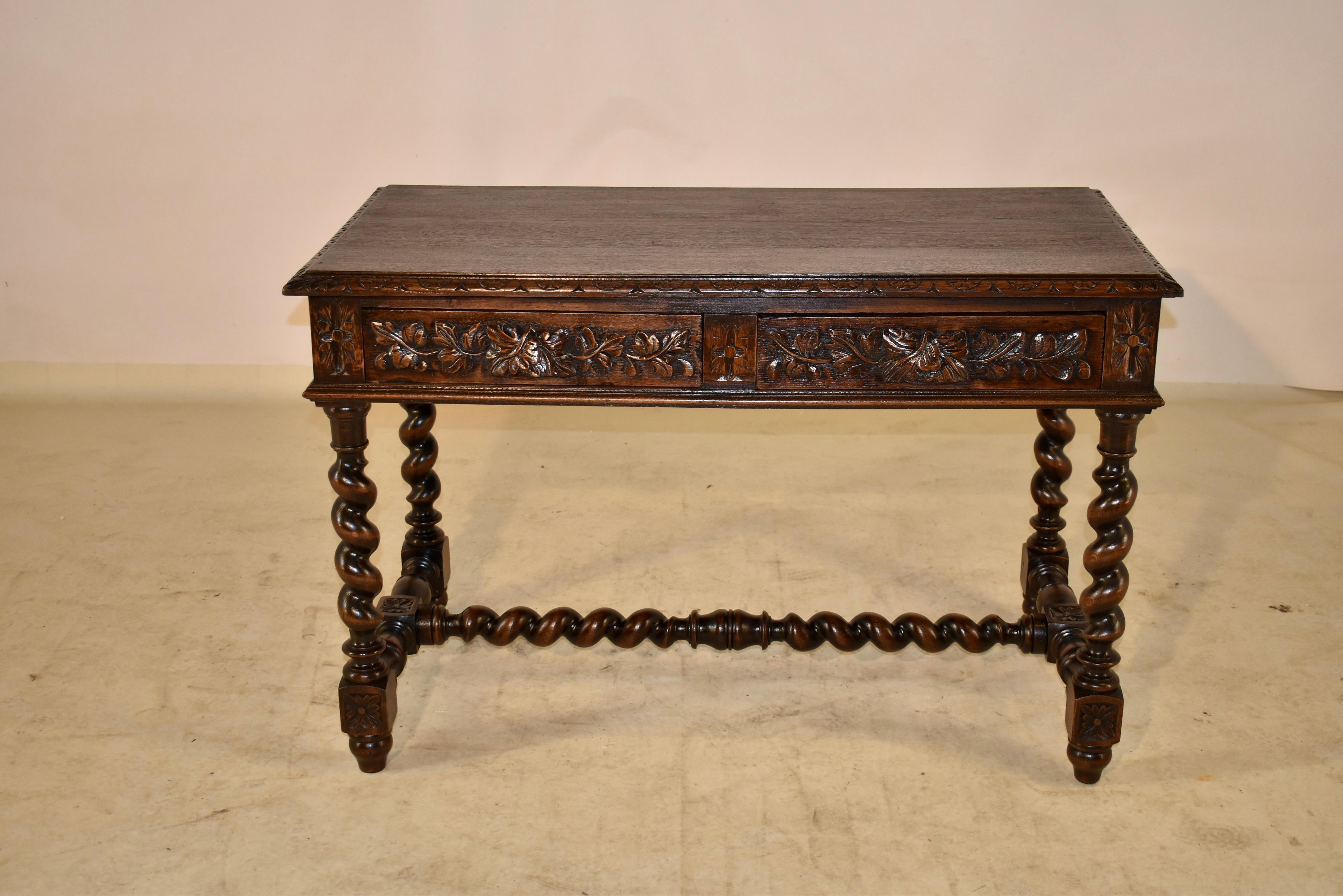 19th Century French Oak Library Table For Sale 1
