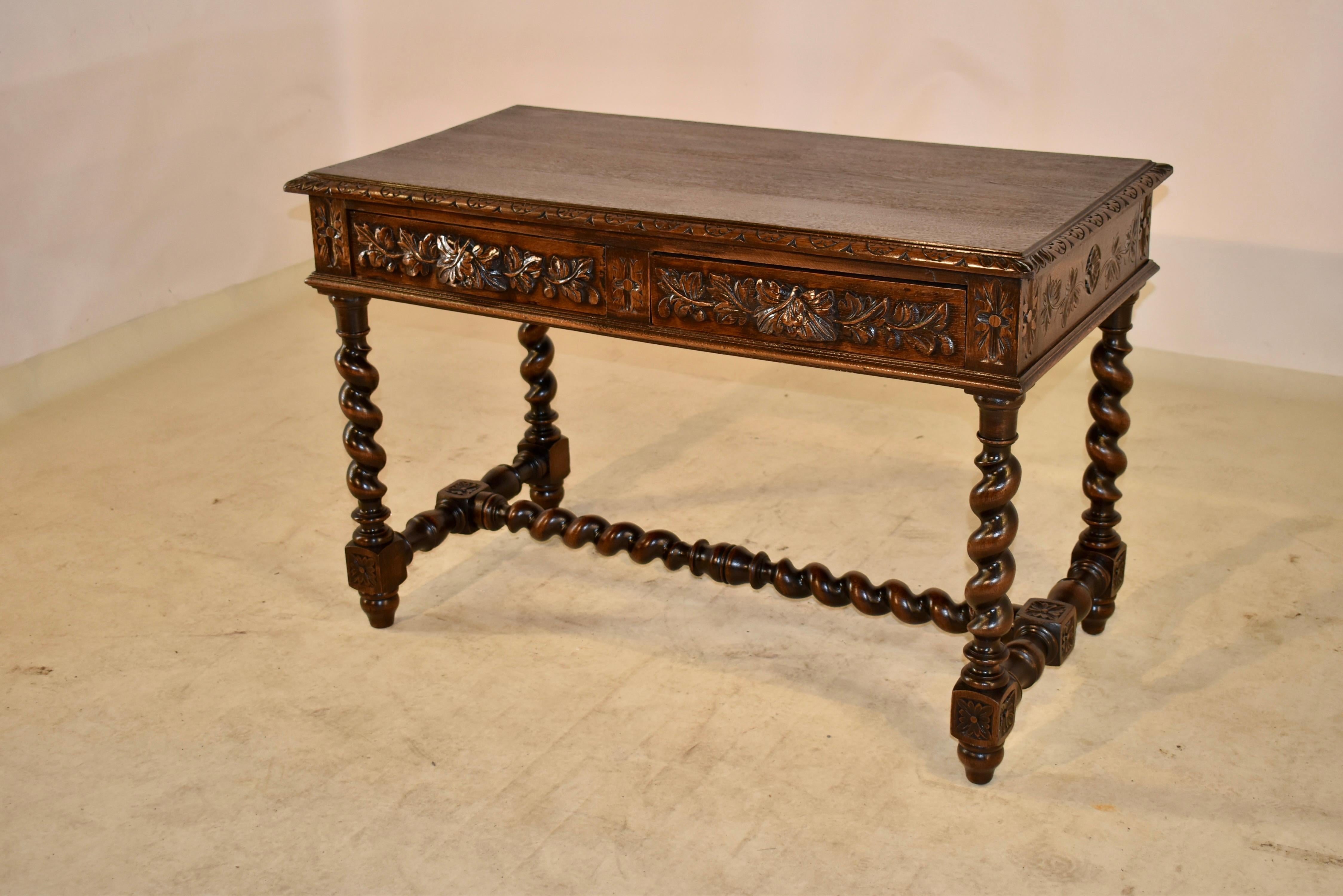 19th Century French Oak Library Table For Sale 2
