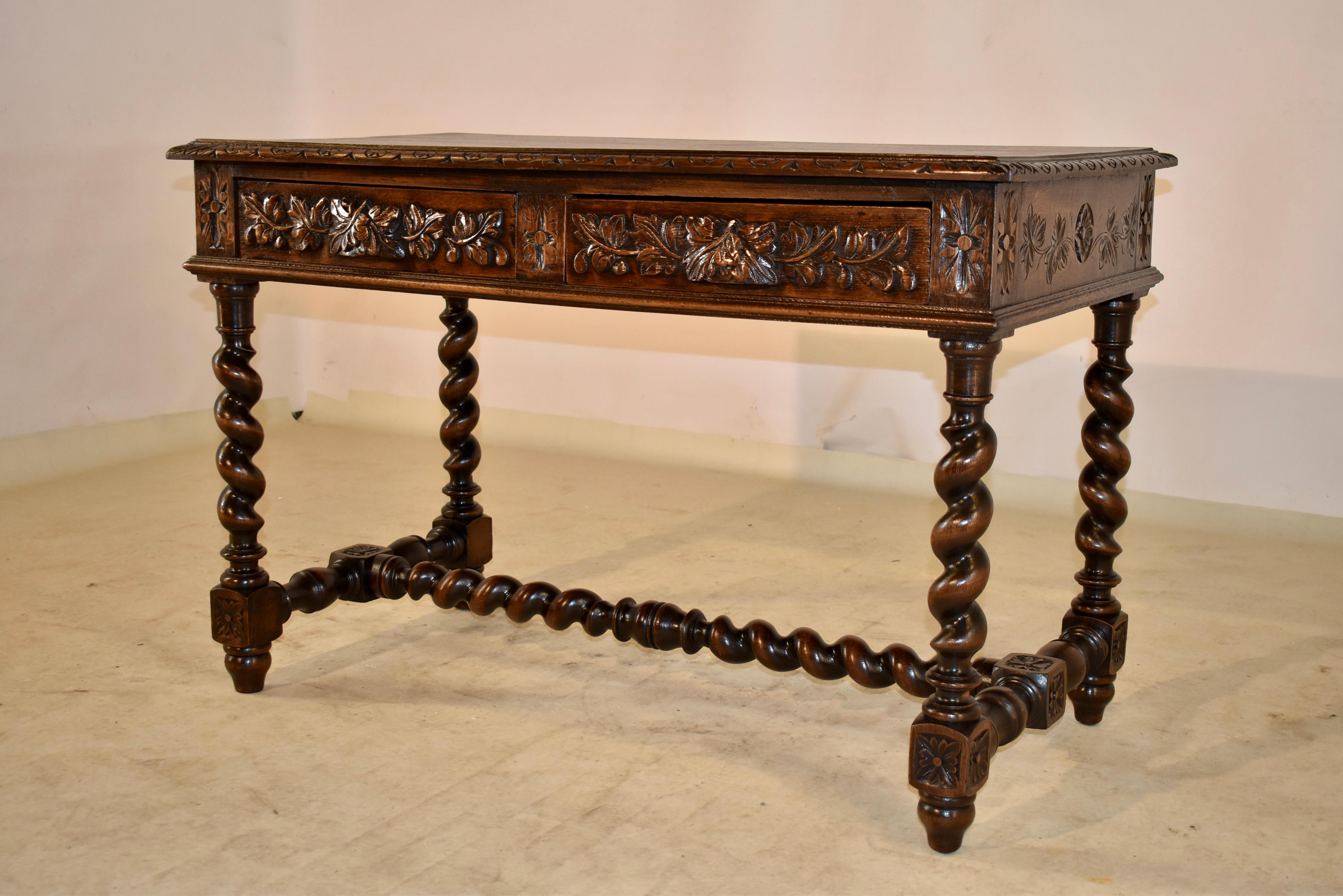 19th Century French Oak Library Table For Sale 3