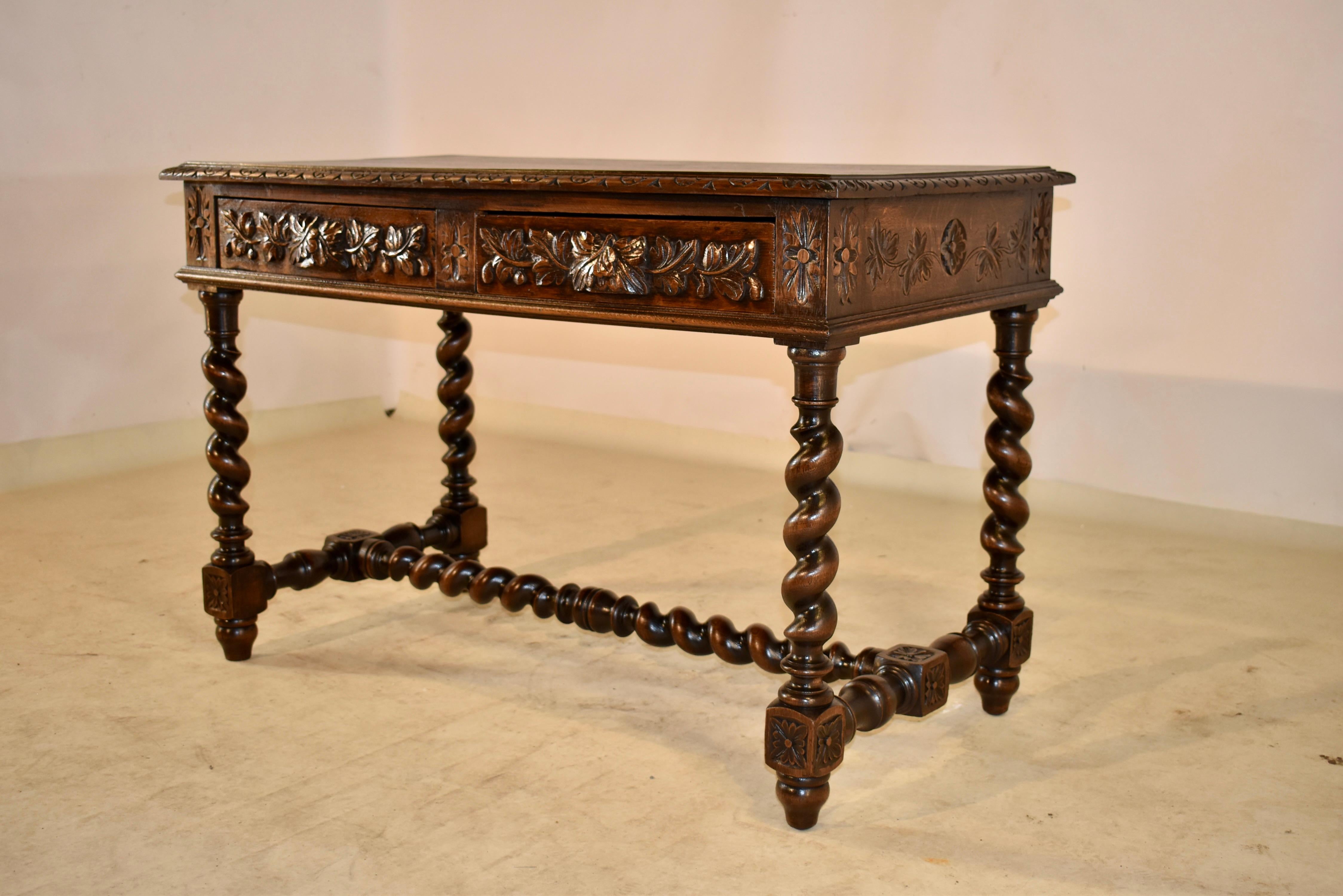 19th Century French Oak Library Table For Sale 4