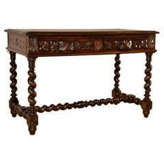 Used 19th Century French Oak Library Table