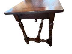 Late 19th Century French Oak Louis XIV Side Table, Hand-Carved Design
