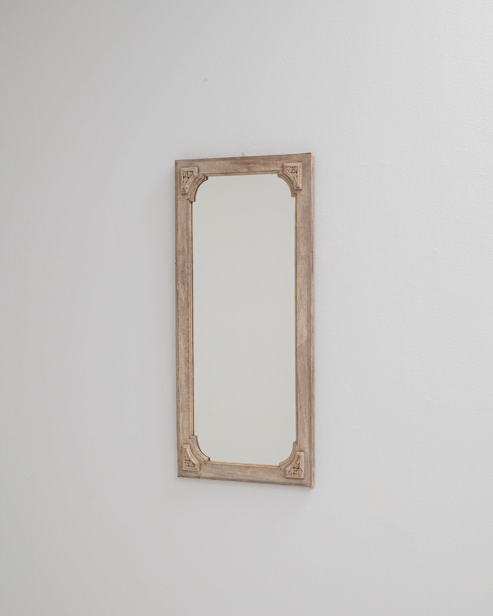 19th Century French Oak Mirror In Good Condition For Sale In High Point, NC