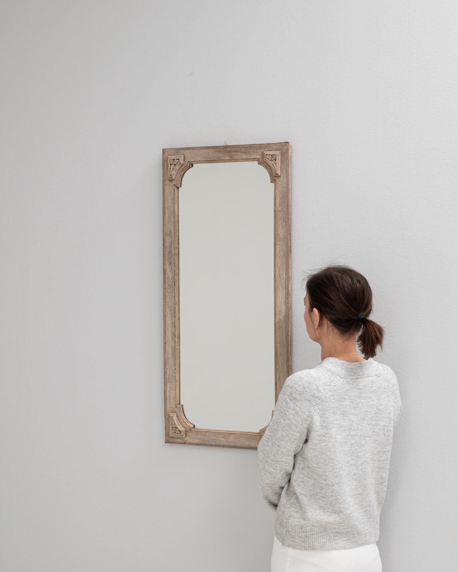 19th Century French Oak Mirror For Sale 1