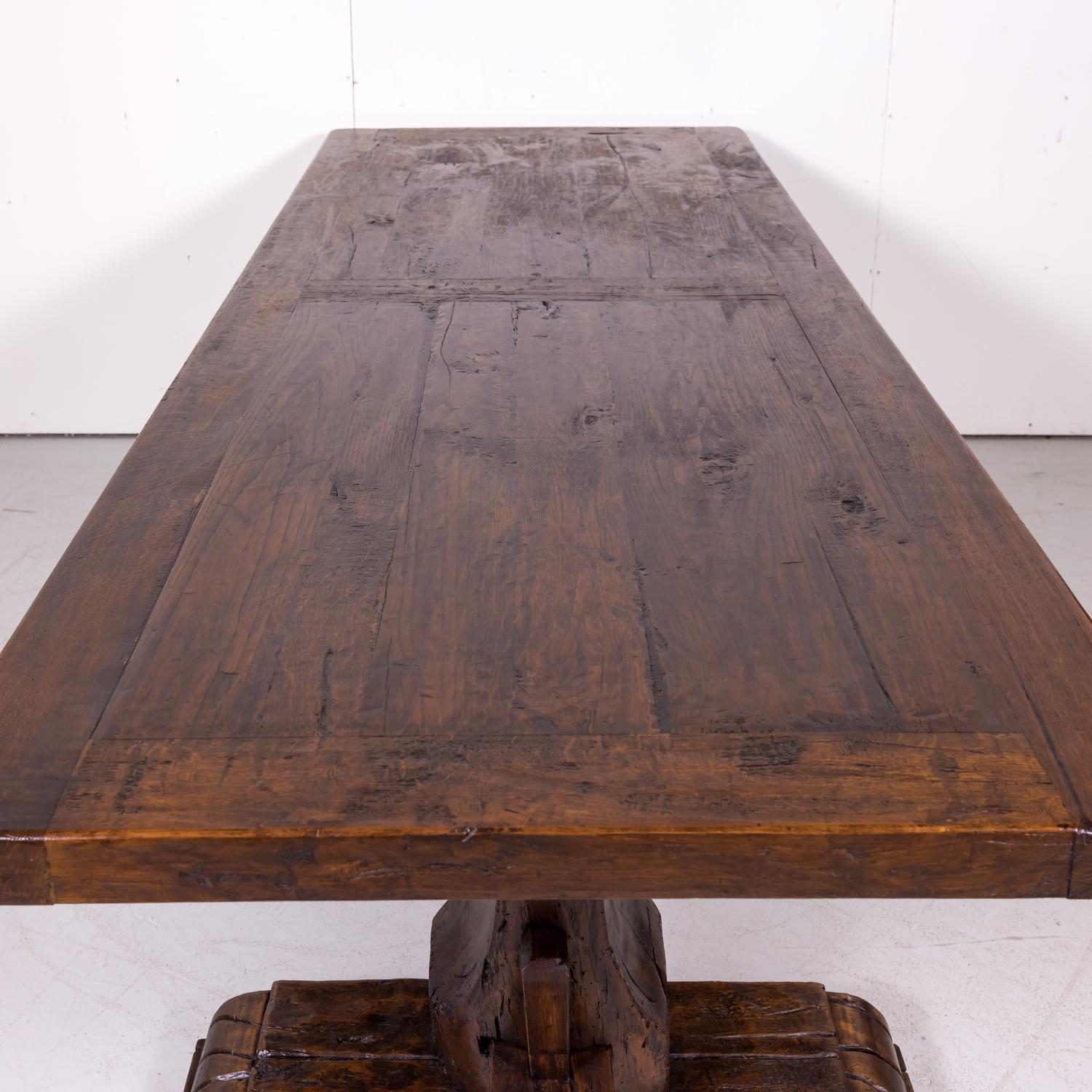 19th Century French Oak Monastery Trestle Dining Table 10