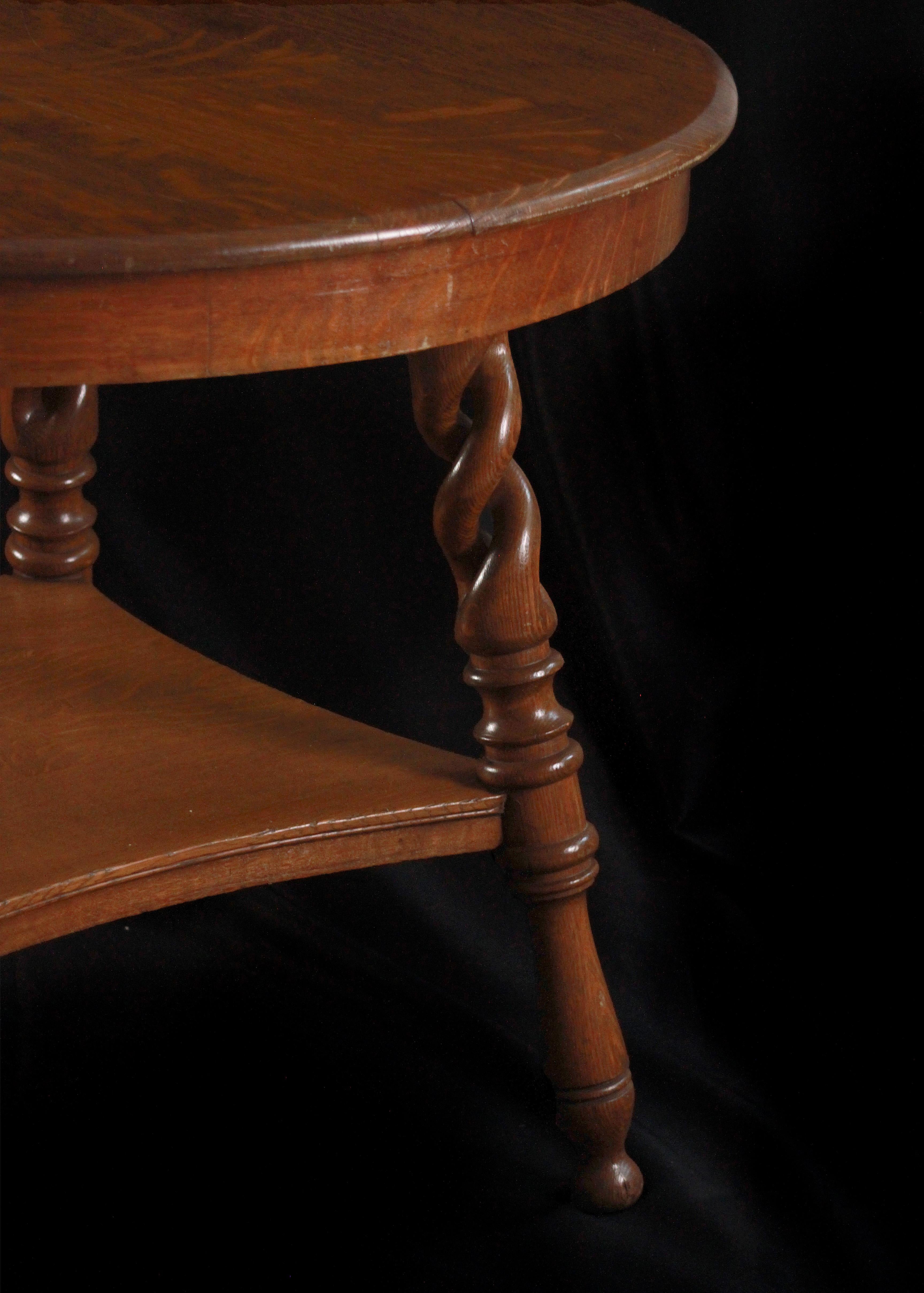 French Provincial 19th Century French Oak Open Barley Twist Centre Table
