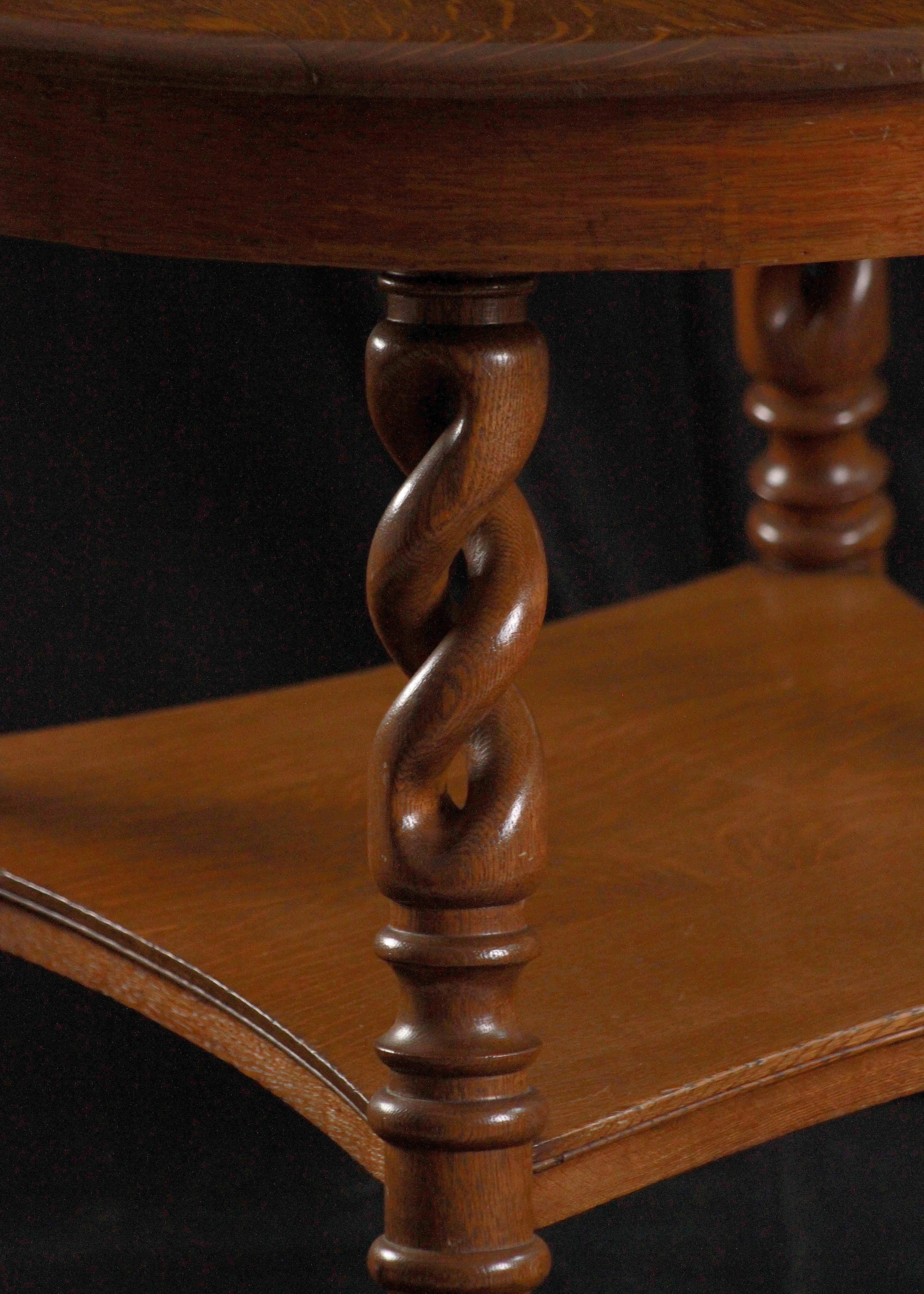 Hand-Carved 19th Century French Oak Open Barley Twist Centre Table