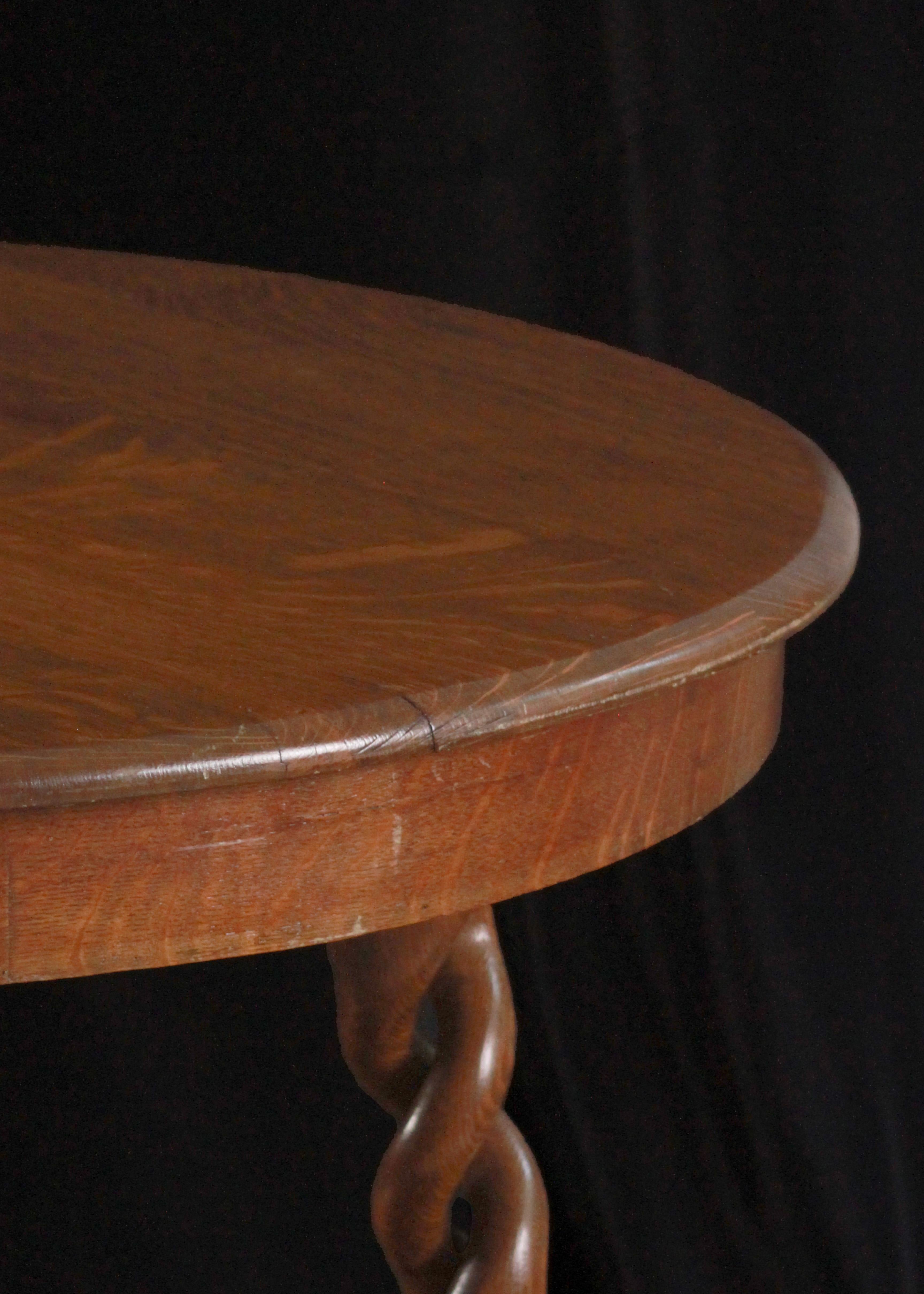 19th Century French Oak Open Barley Twist Centre Table In Good Condition For Sale In Austin, TX